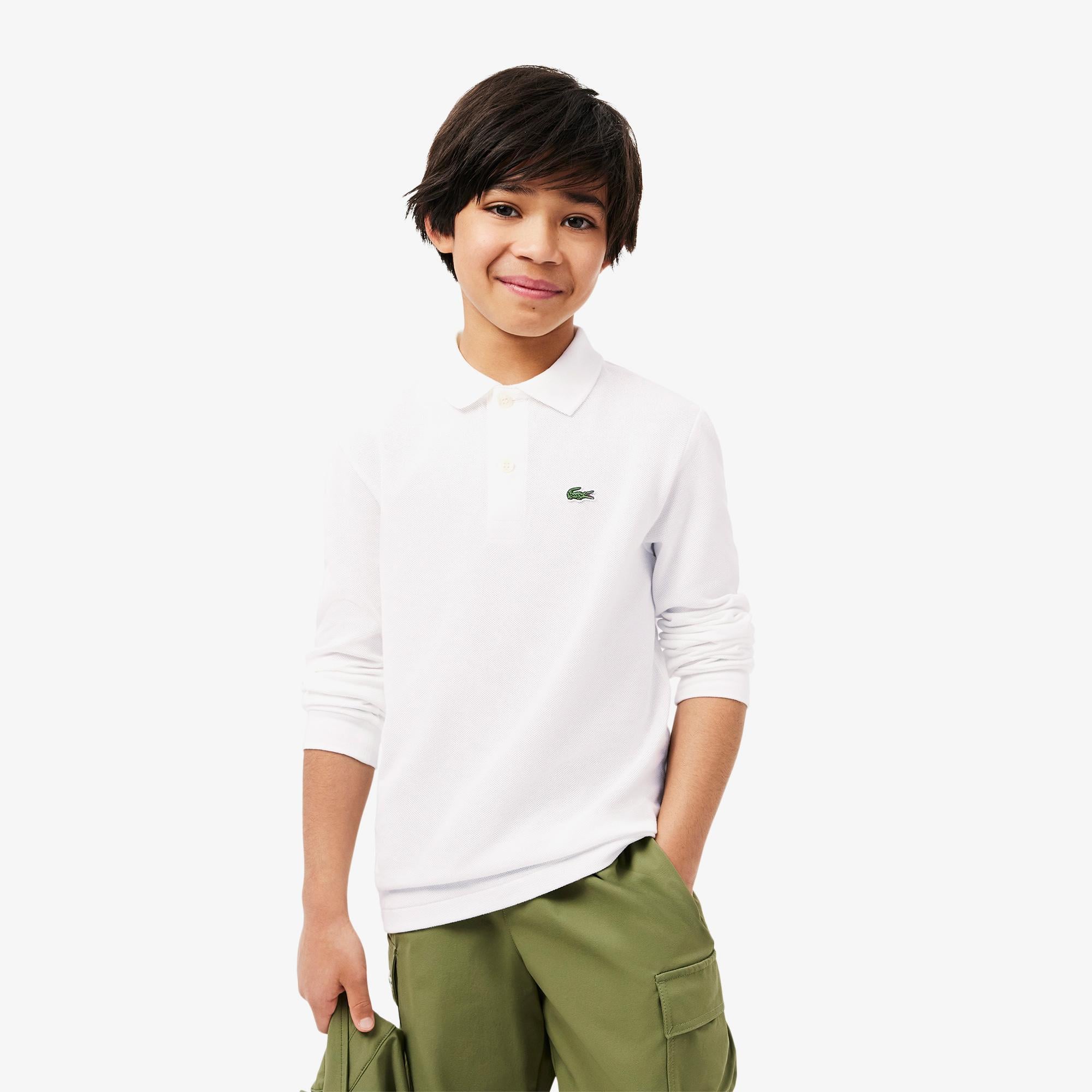 Lacoste Erkek Çocuk Regular Fit Uzun Kollu Beyaz Polo
