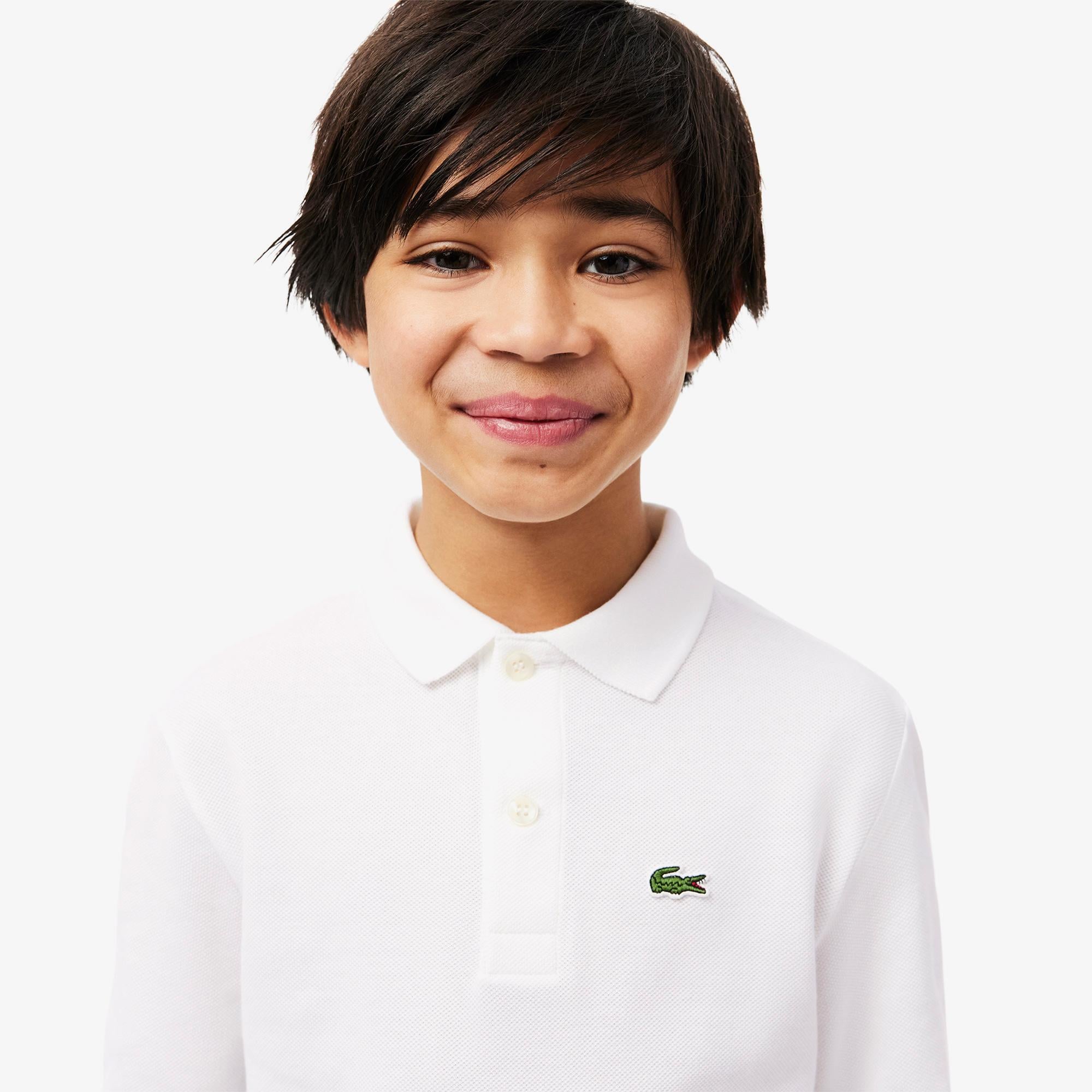 Lacoste Erkek Çocuk Regular Fit Uzun Kollu Beyaz Polo