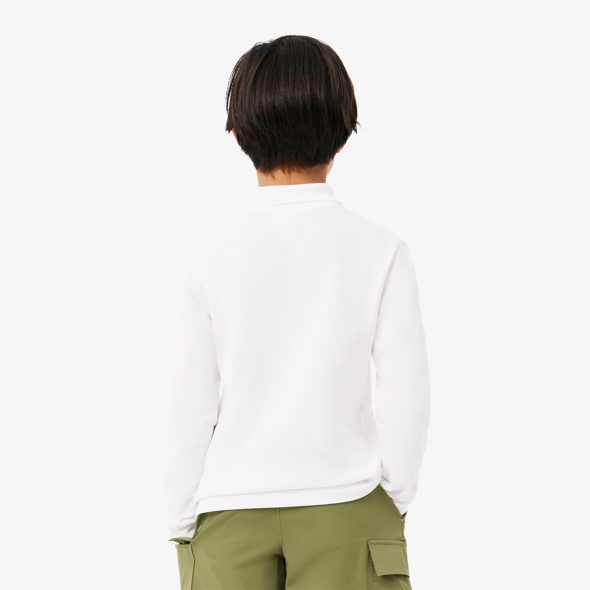 Lacoste Erkek Çocuk Regular Fit Uzun Kollu Beyaz Polo