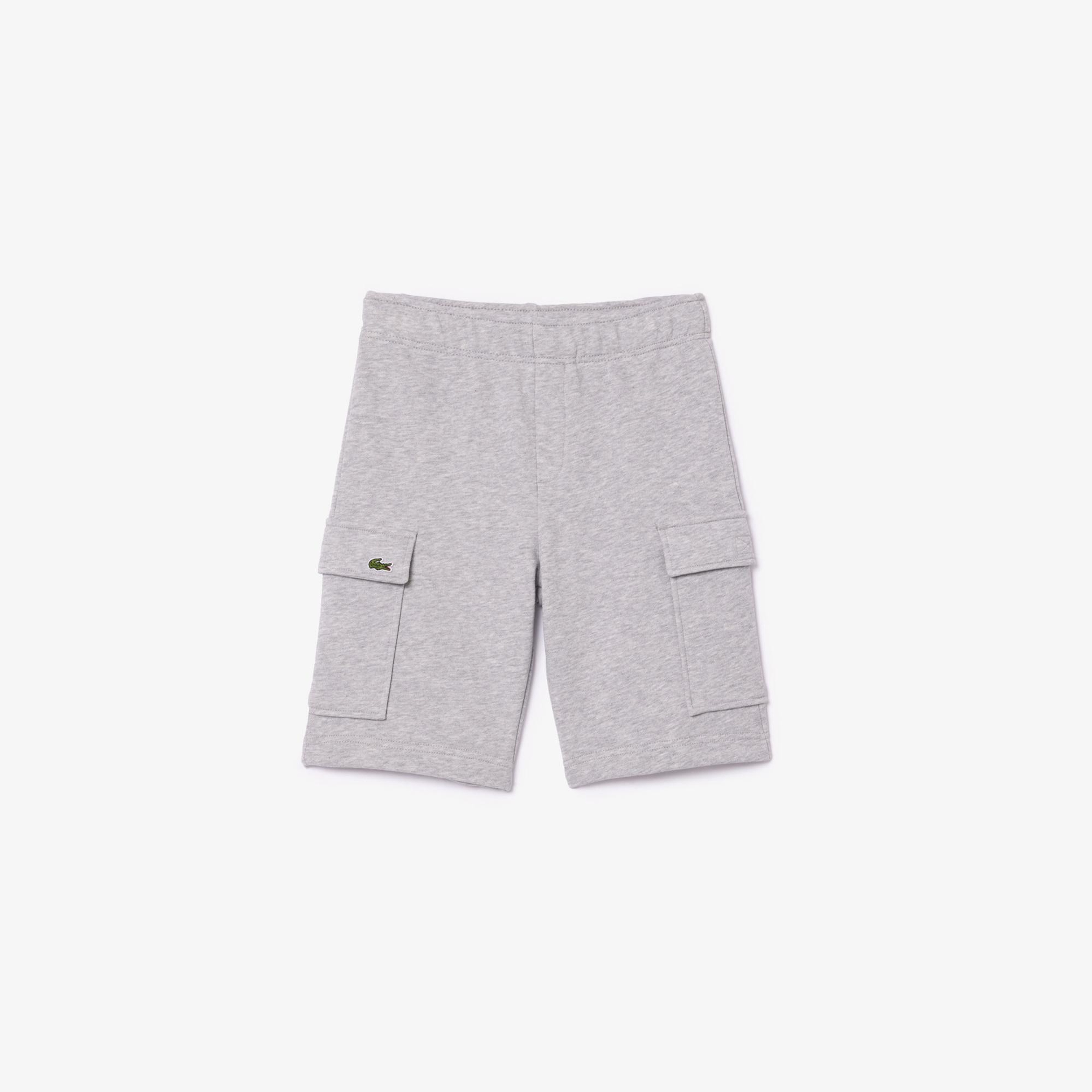 Lacoste Cotton Fleece Cargo Çocuk Gri Şort