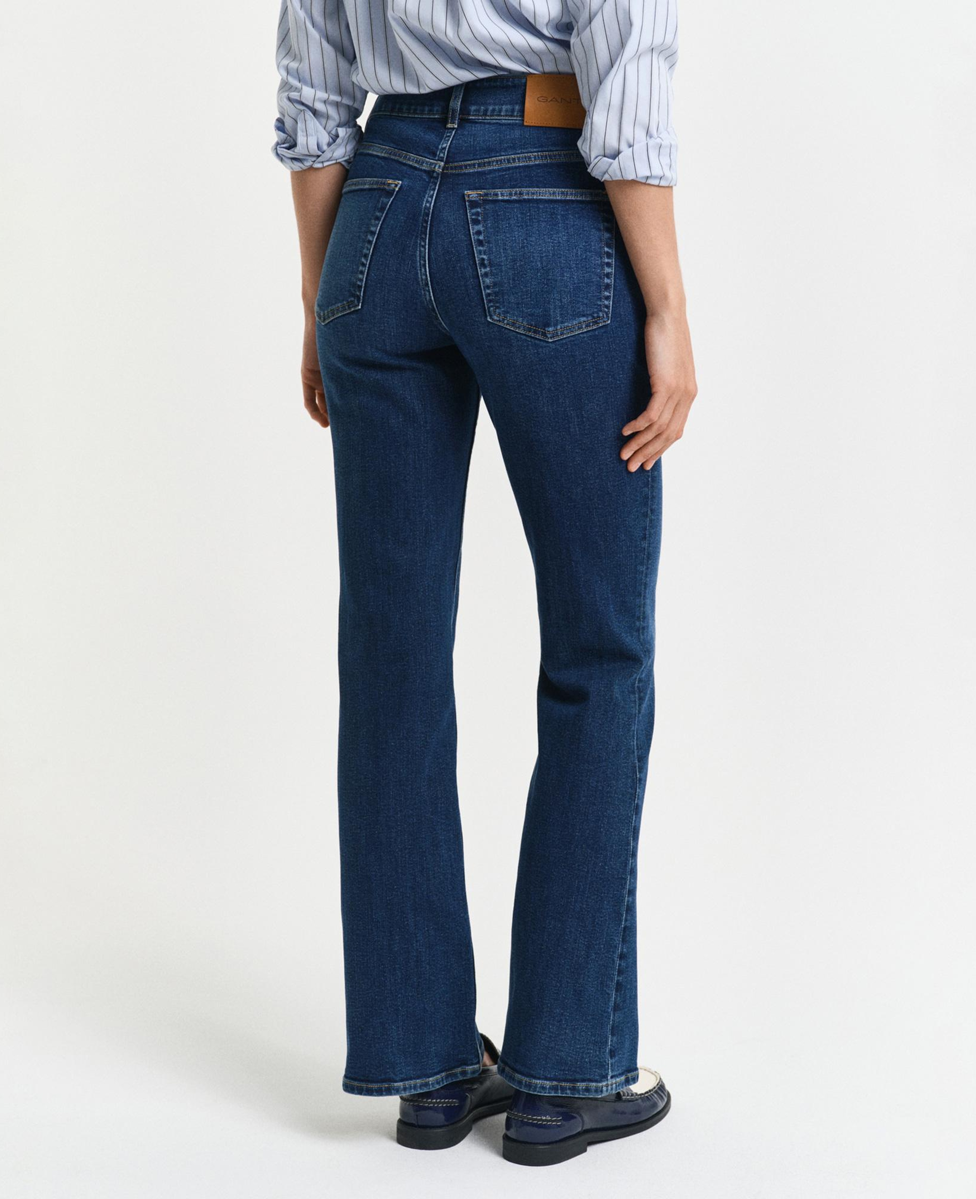 GANT Kadın Lacivert Slim Fit Flare Jean Pantolon