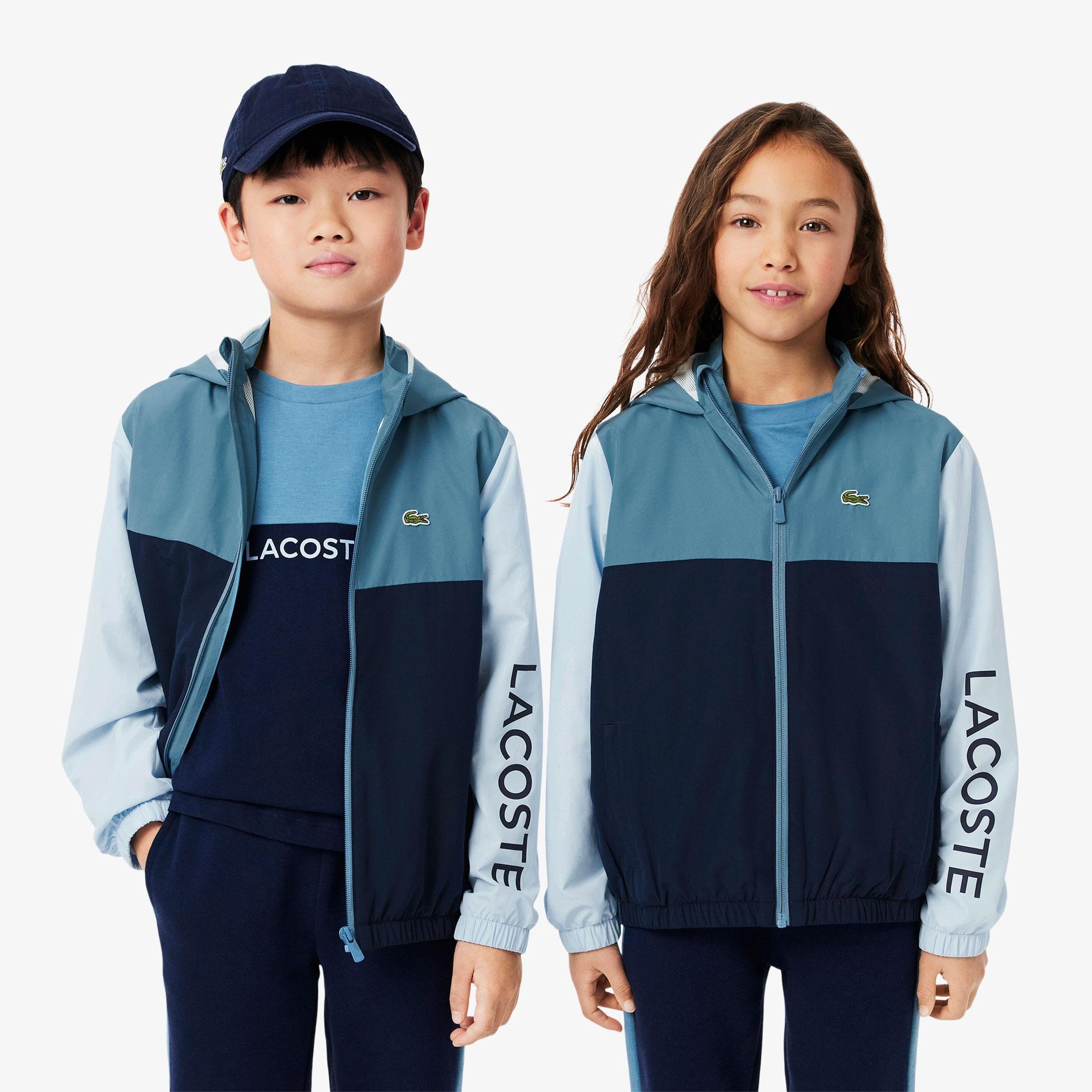 Lacoste Çocuk Kapüşonlu Renk Bloklu Lacivert Ceket