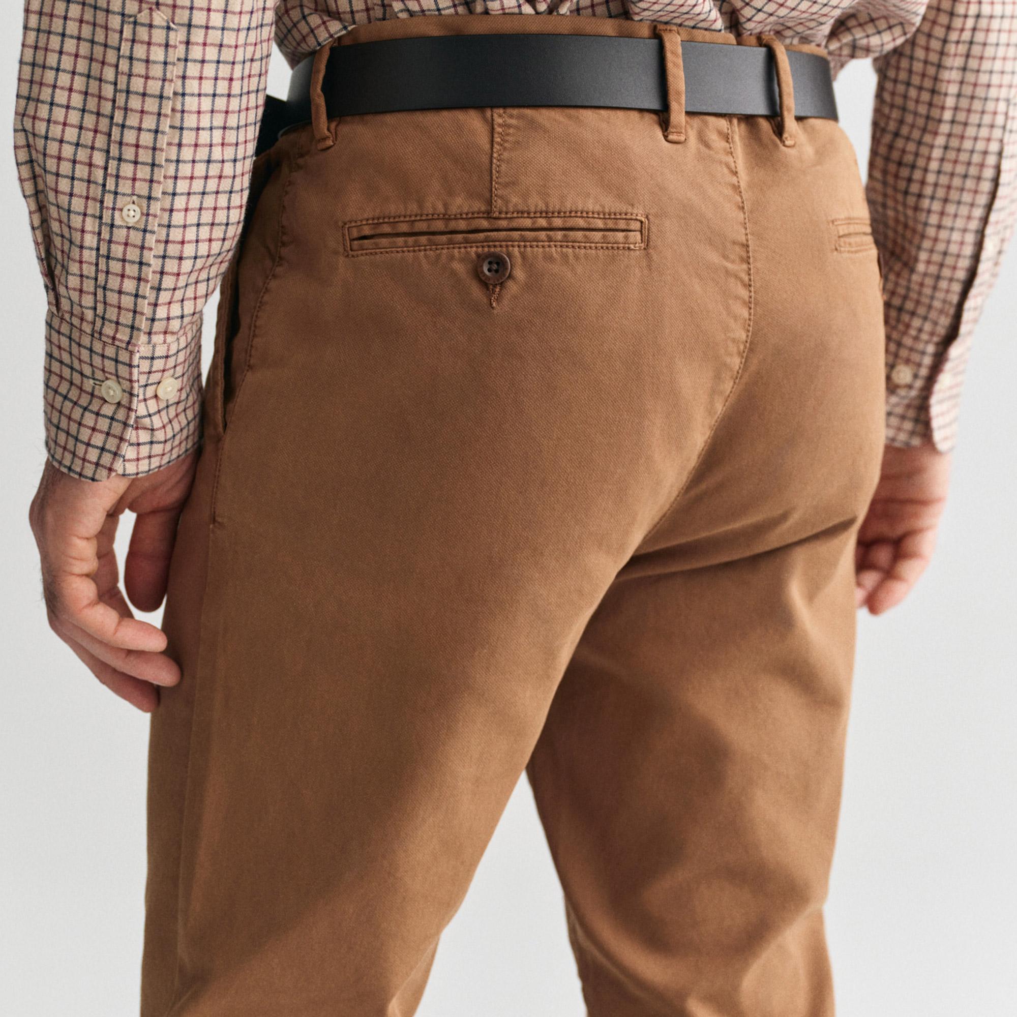 GANT Erkek Kahverengi Slim Fit Pantolon