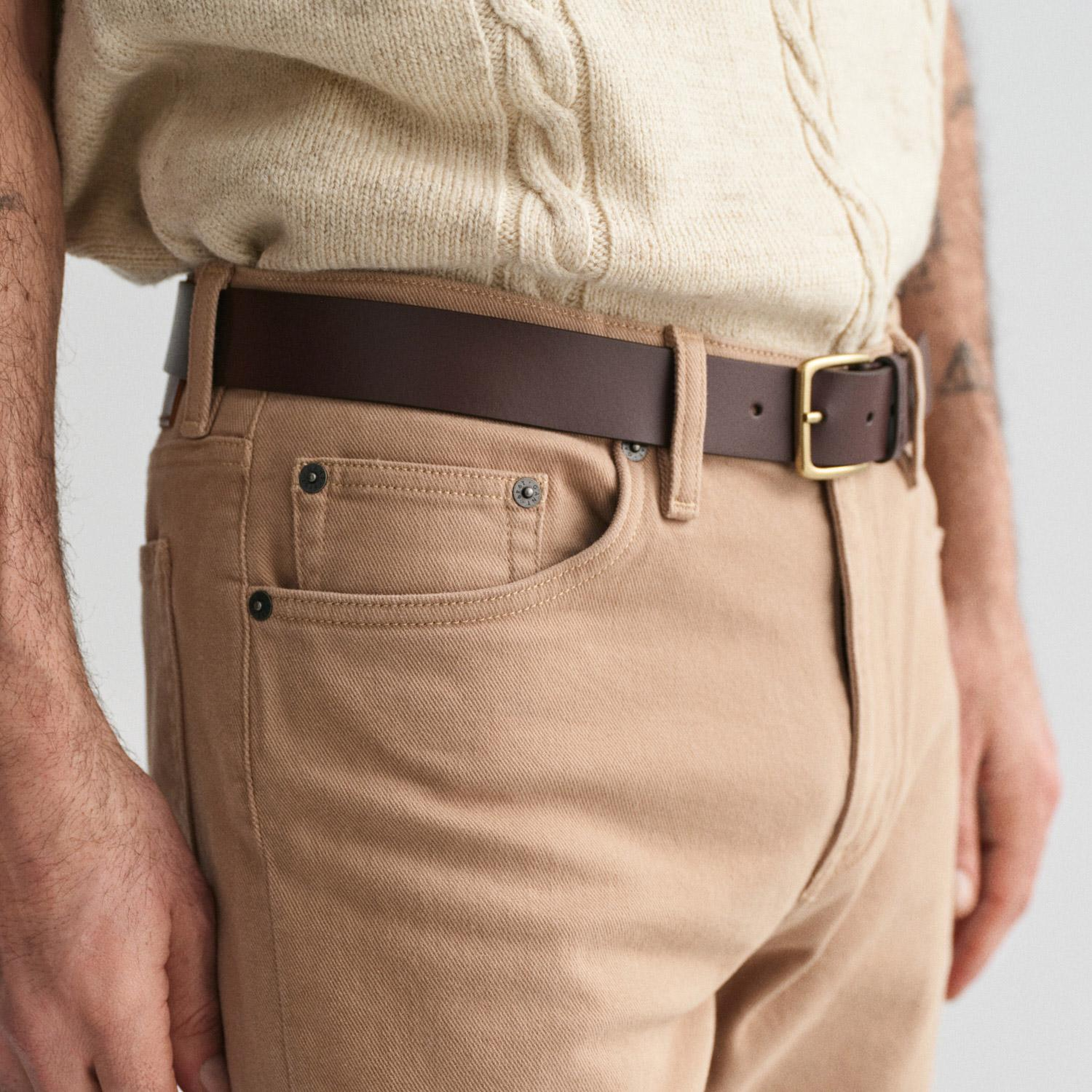 GANT Erkek Kahverengi Regular Fit Pantolon