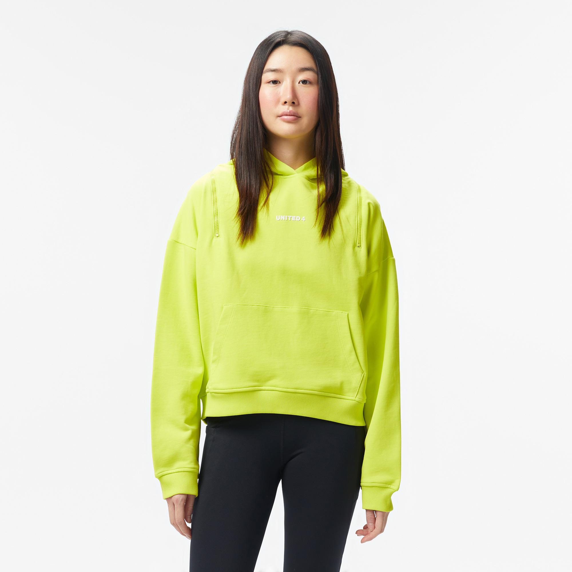 UNITED4 Side Zip Kadın Sarı Hoodie