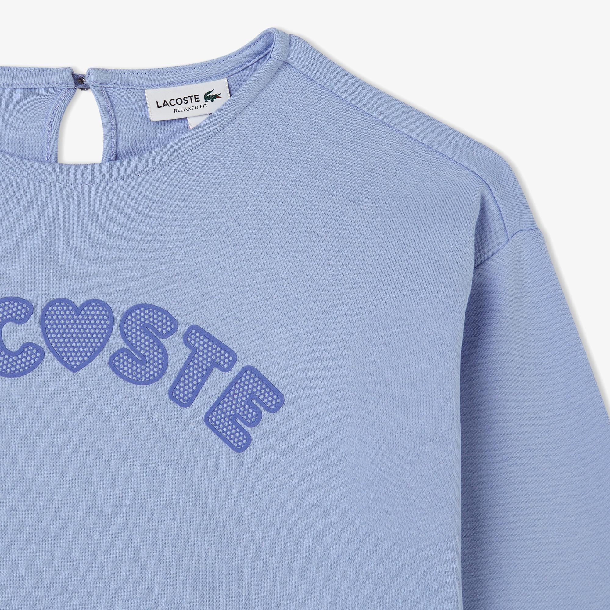 Lacoste Çocuk Uzun Kollu Bisiklet Yaka Baskılı Mavi T-Shirt
