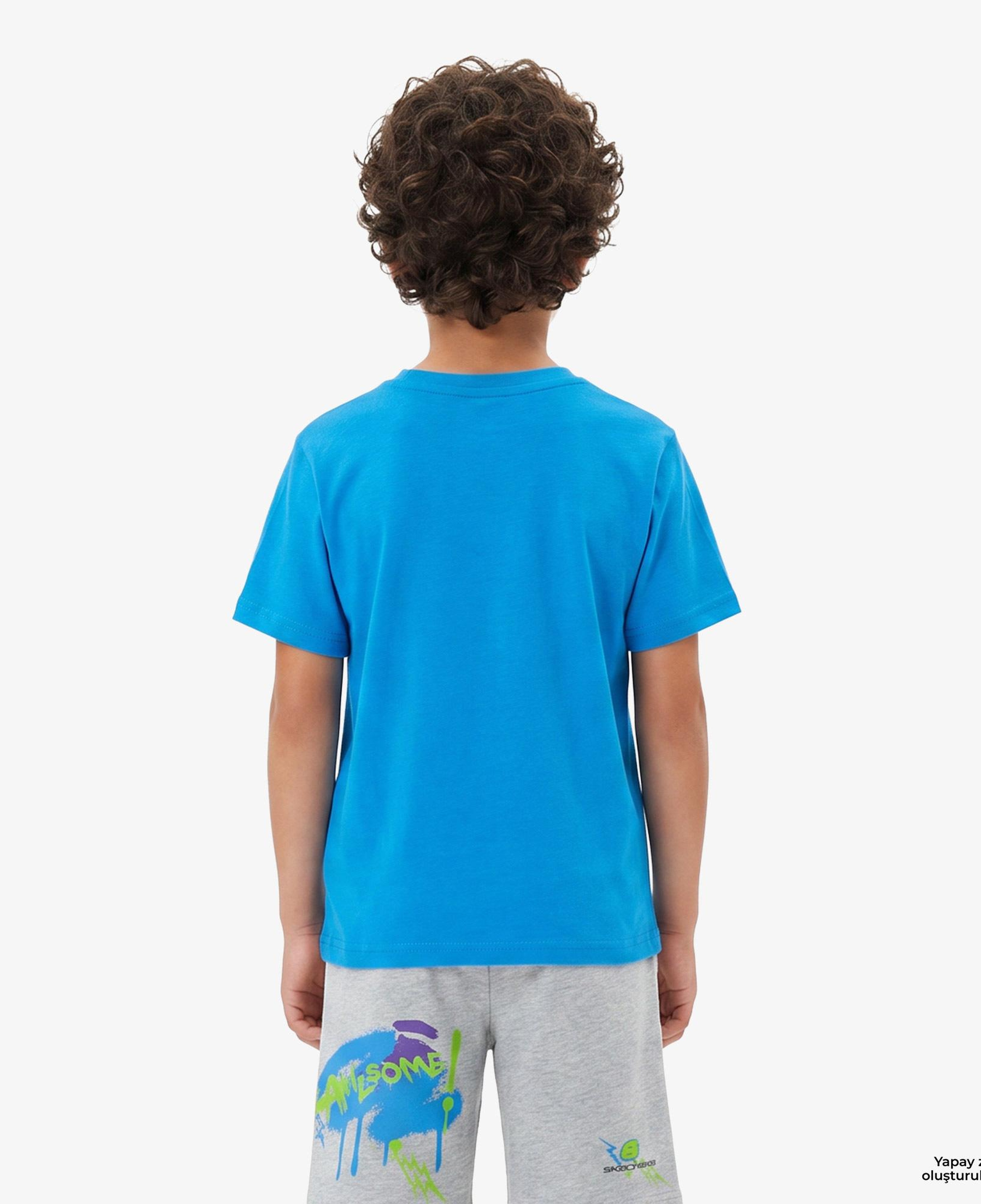 Skechers Graphic Çocuk Mavi T-Shirt