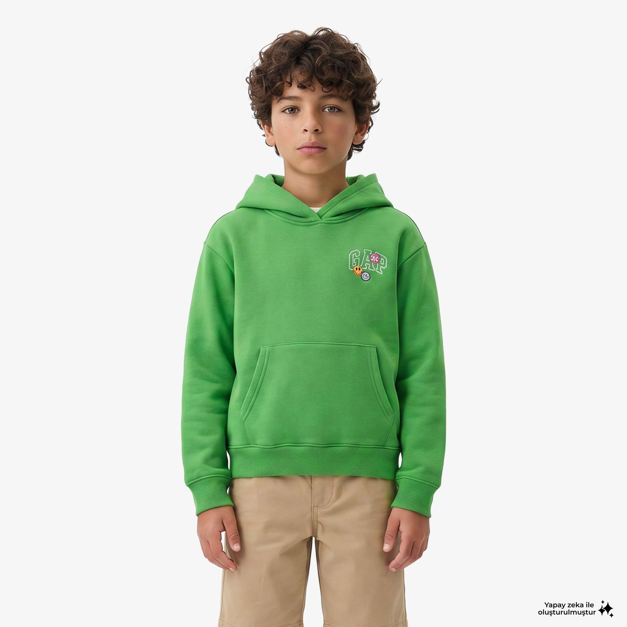 Gap Logo Pull On Çocuk Yeşil Sweatshirt