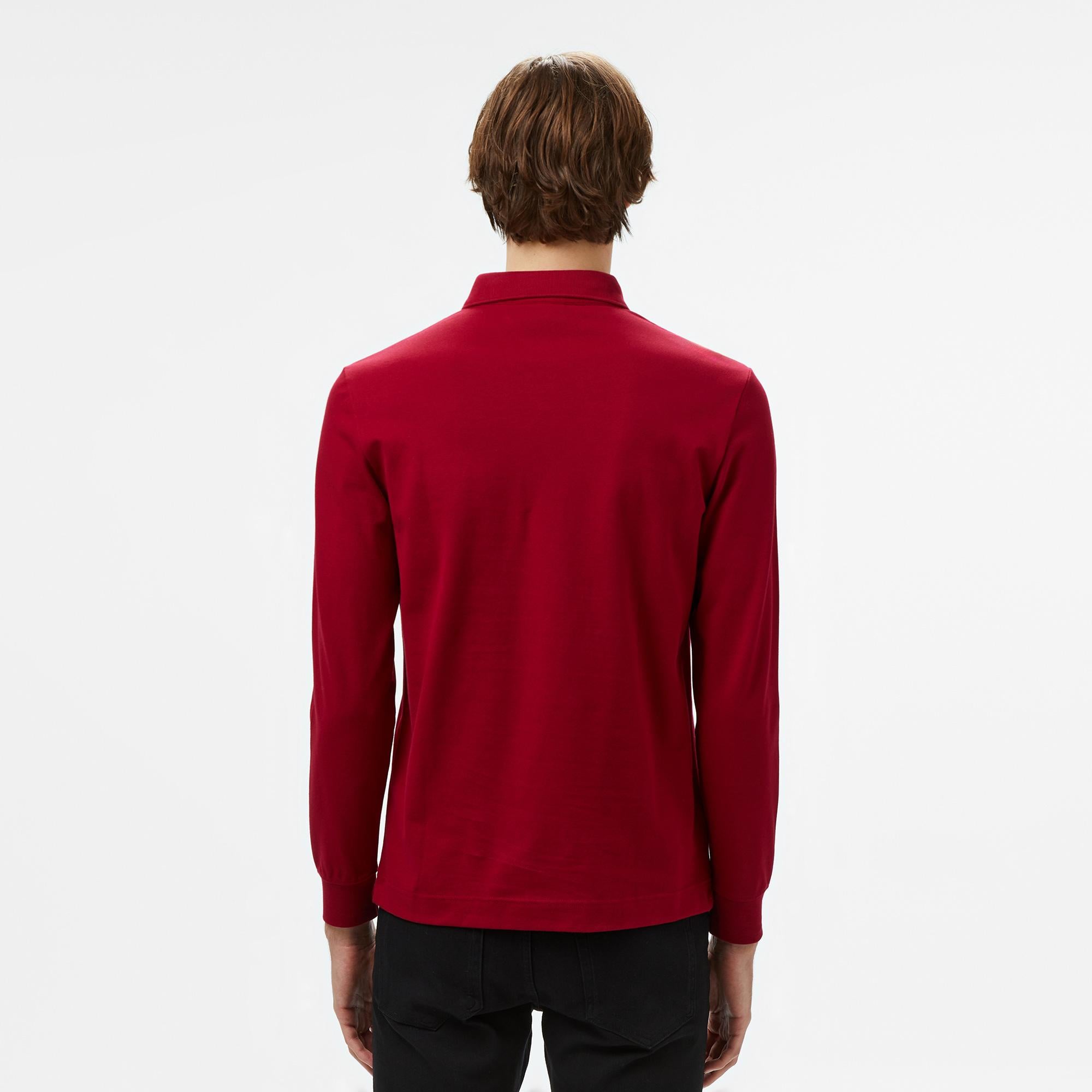 Lacoste Paris Erkek Regular Fit Uzun Kollu Bordo Polo