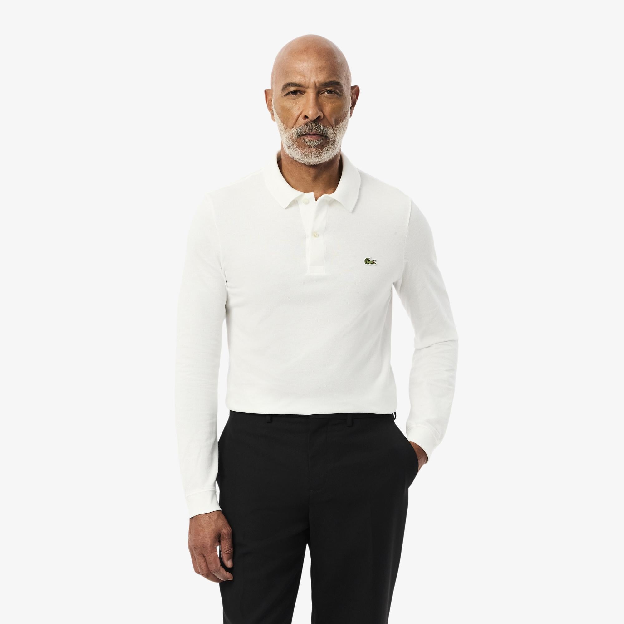 Lacoste L.12.12 Erkek Slim Fit Uzun Kollu Beyaz Polo