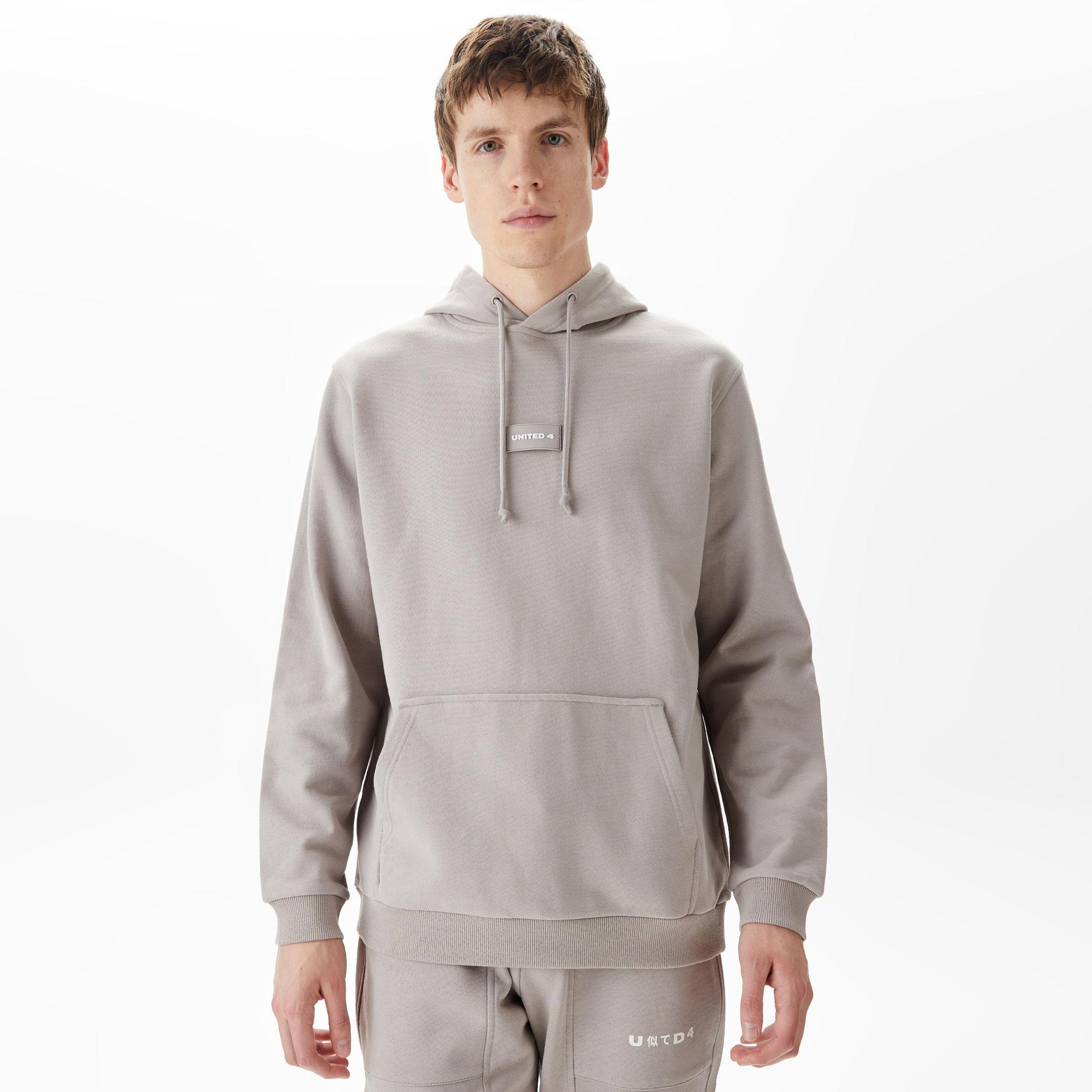 UNITED4 Classic Erkek Gri Hoodie