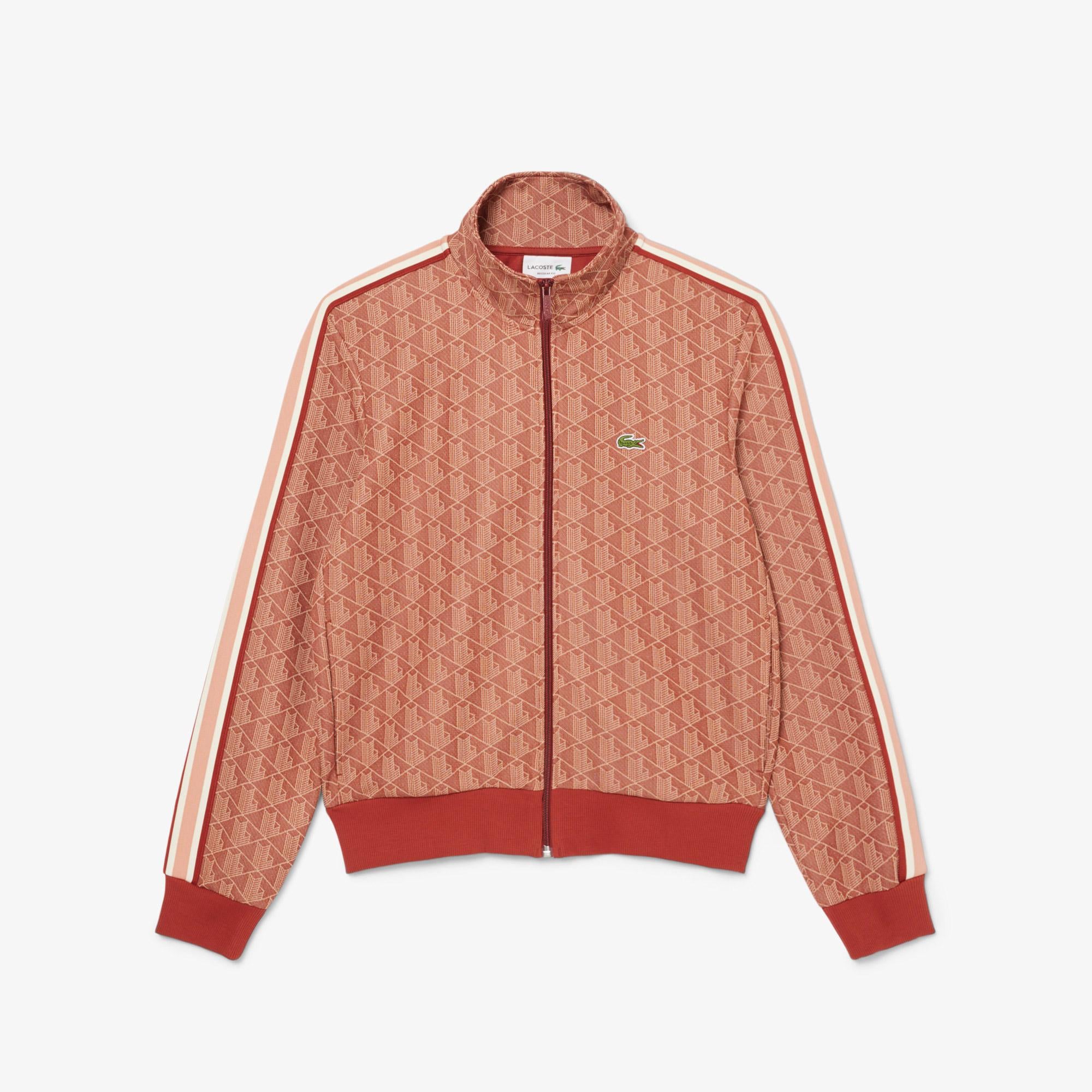 Lacoste Relaxed Fit Monogram Erkek Kahverengi Eşofman Üstü