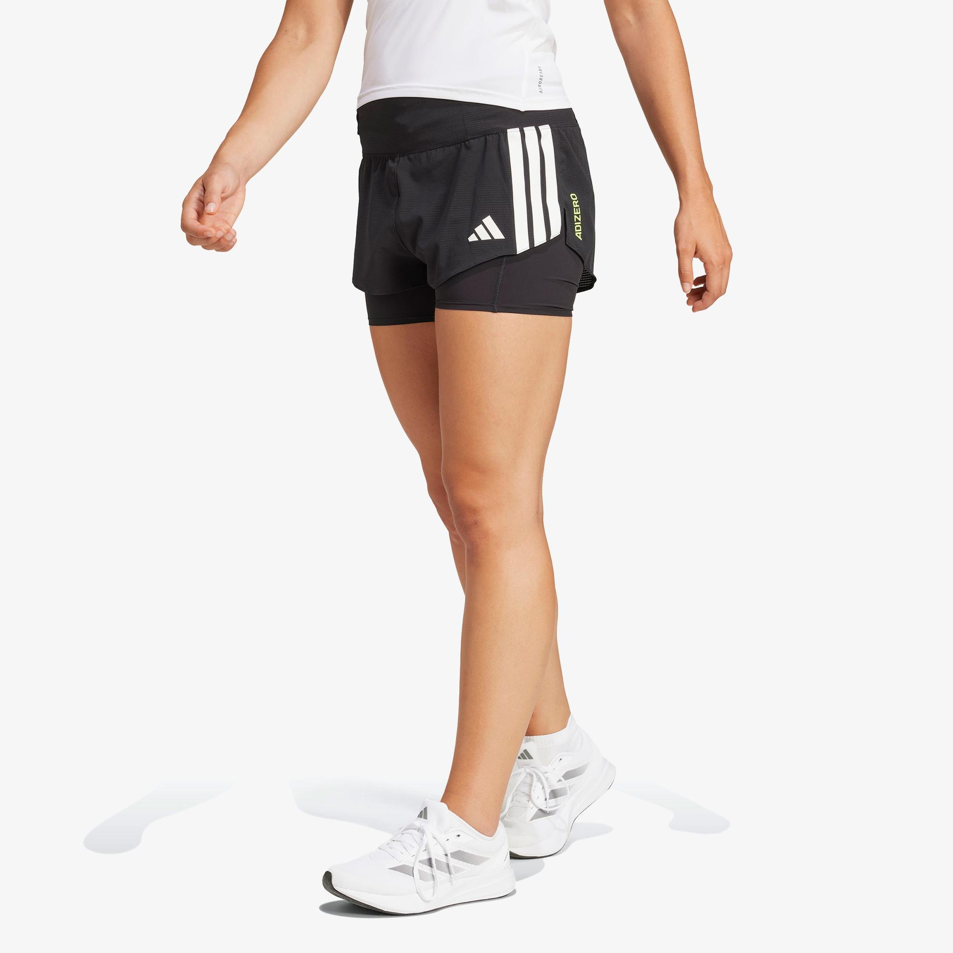 adidas Adizero Running 2in1 Gel Kadın Siyah Koşu Şortu
