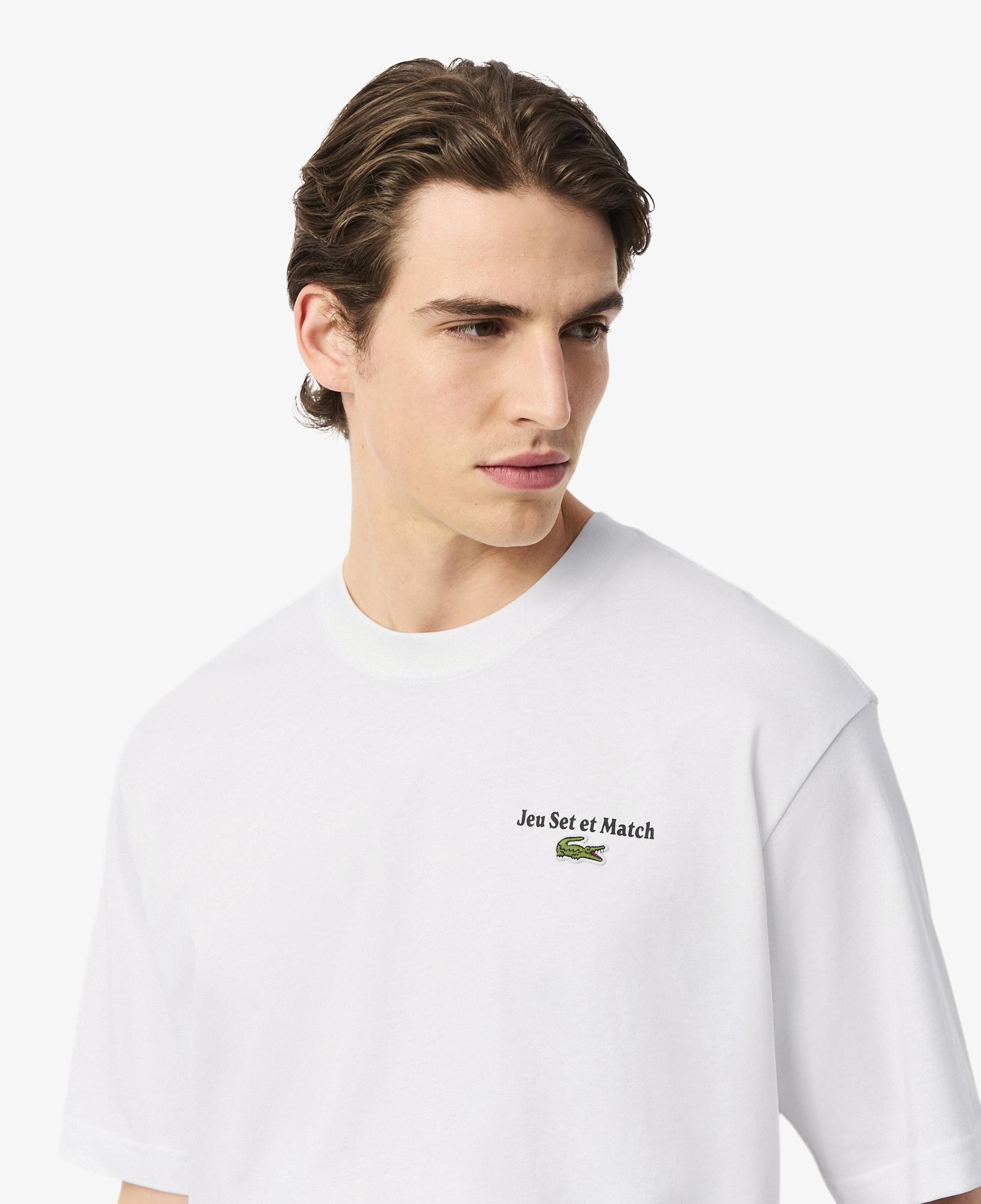 Lacoste Heavy Fit Printed Erkek Beyaz T-Shirt