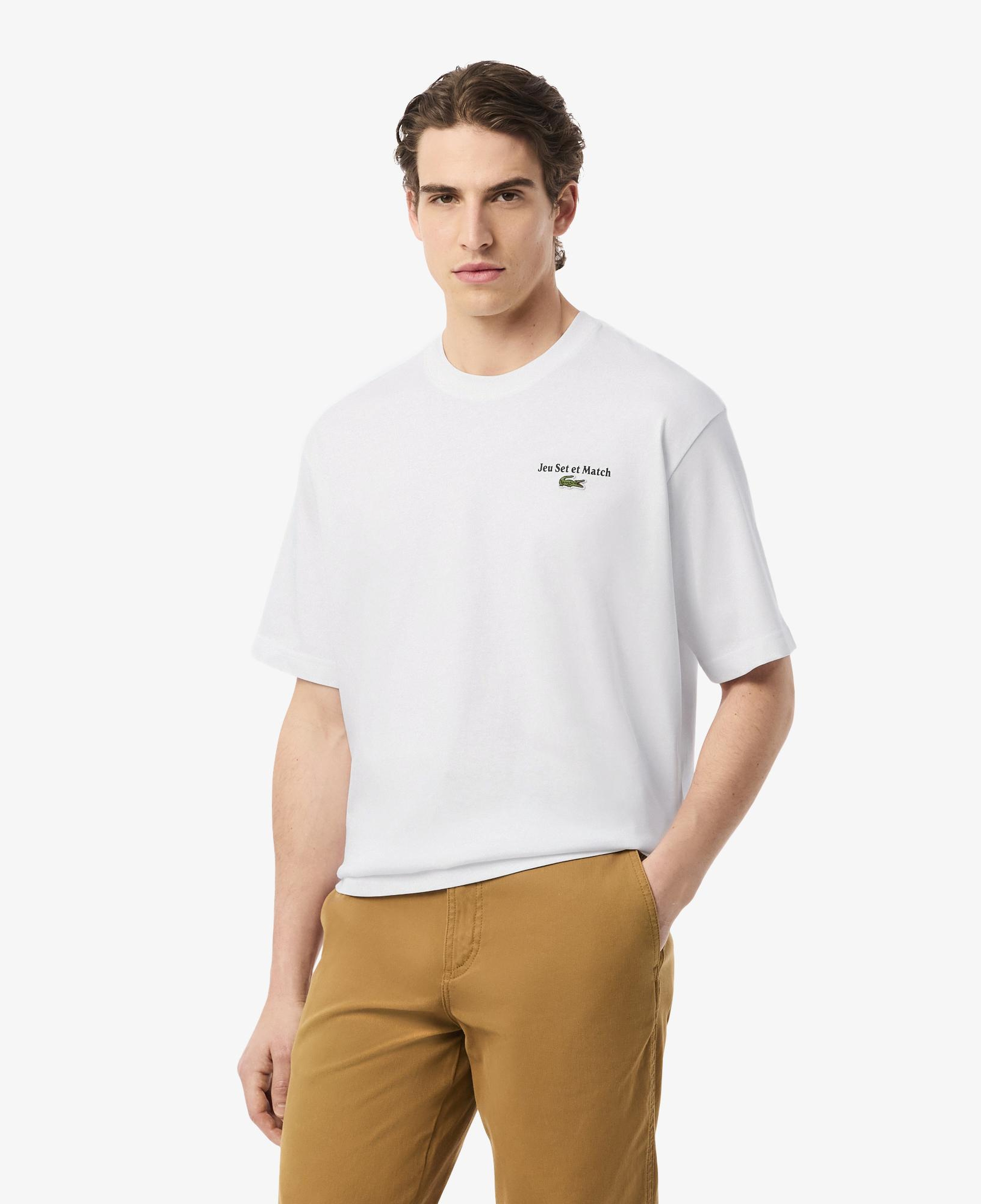 Lacoste Heavy Fit Printed Erkek Beyaz T-Shirt