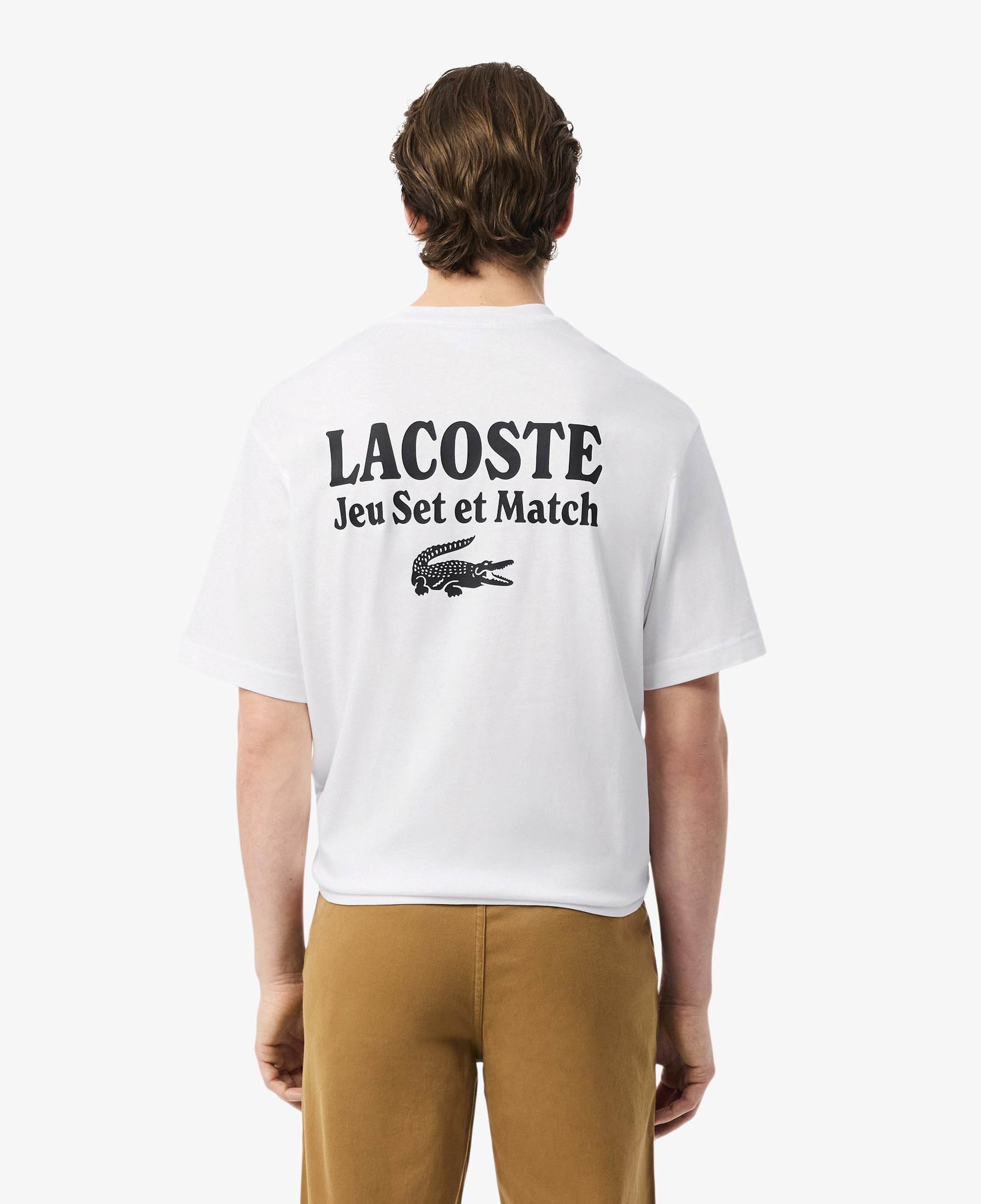 Lacoste Heavy Fit Printed Erkek Beyaz T-Shirt