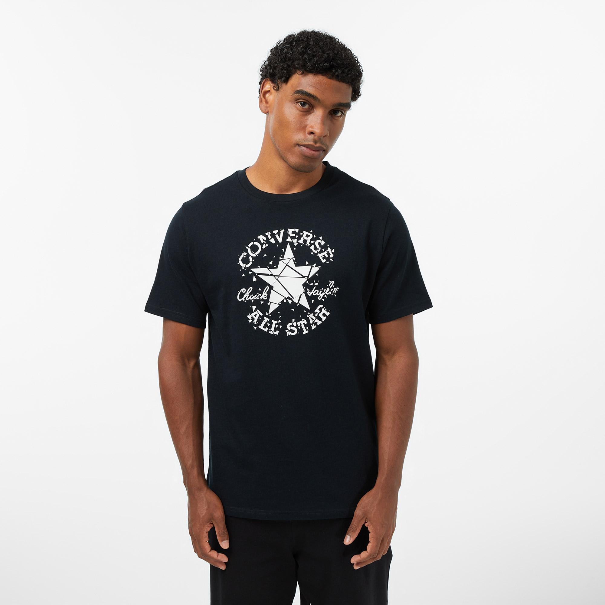 Converse Erkek Siyah Kırık Bardak Logolu T-Shirt