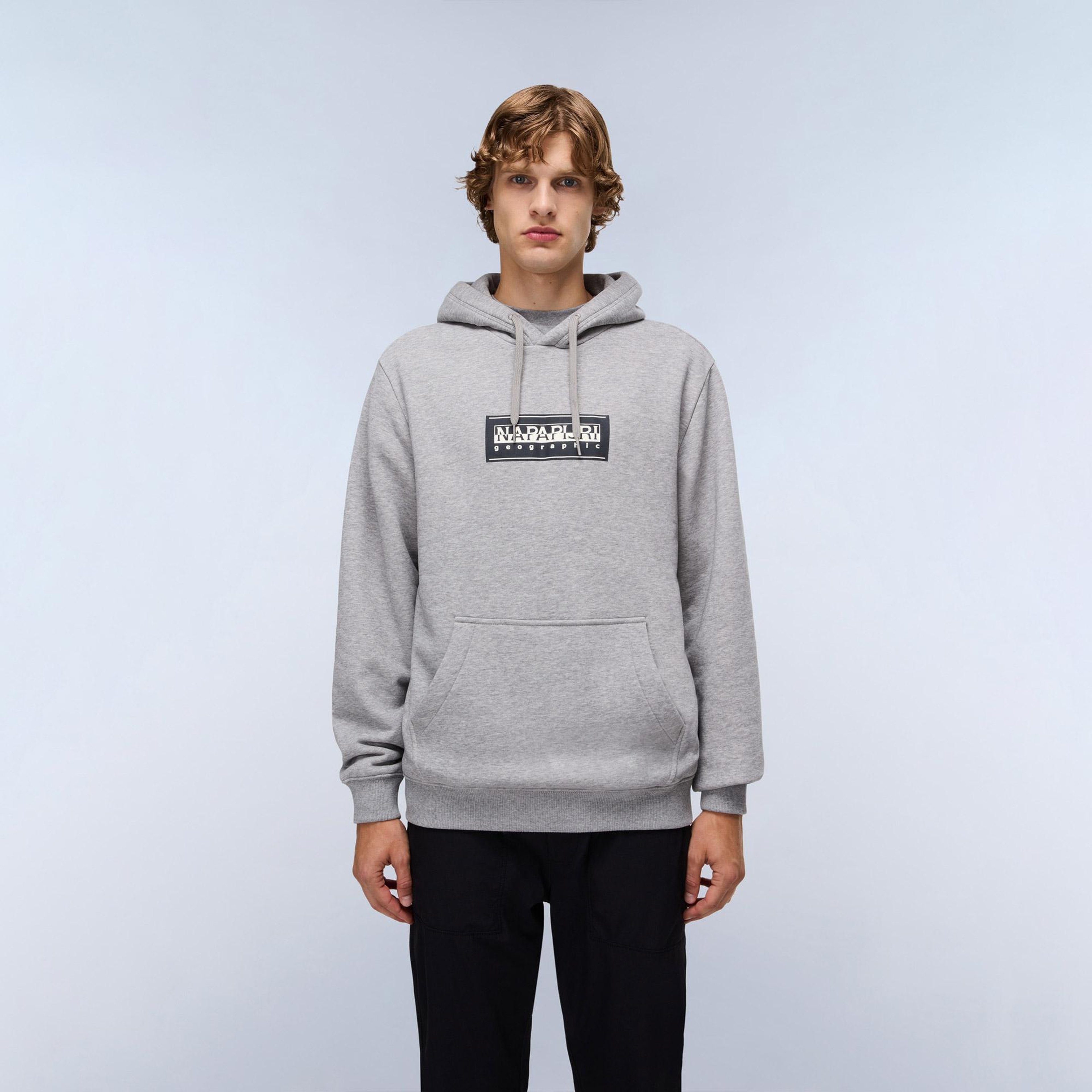 Napapijri B-Box Logo Erkek Gri Sweatshirt