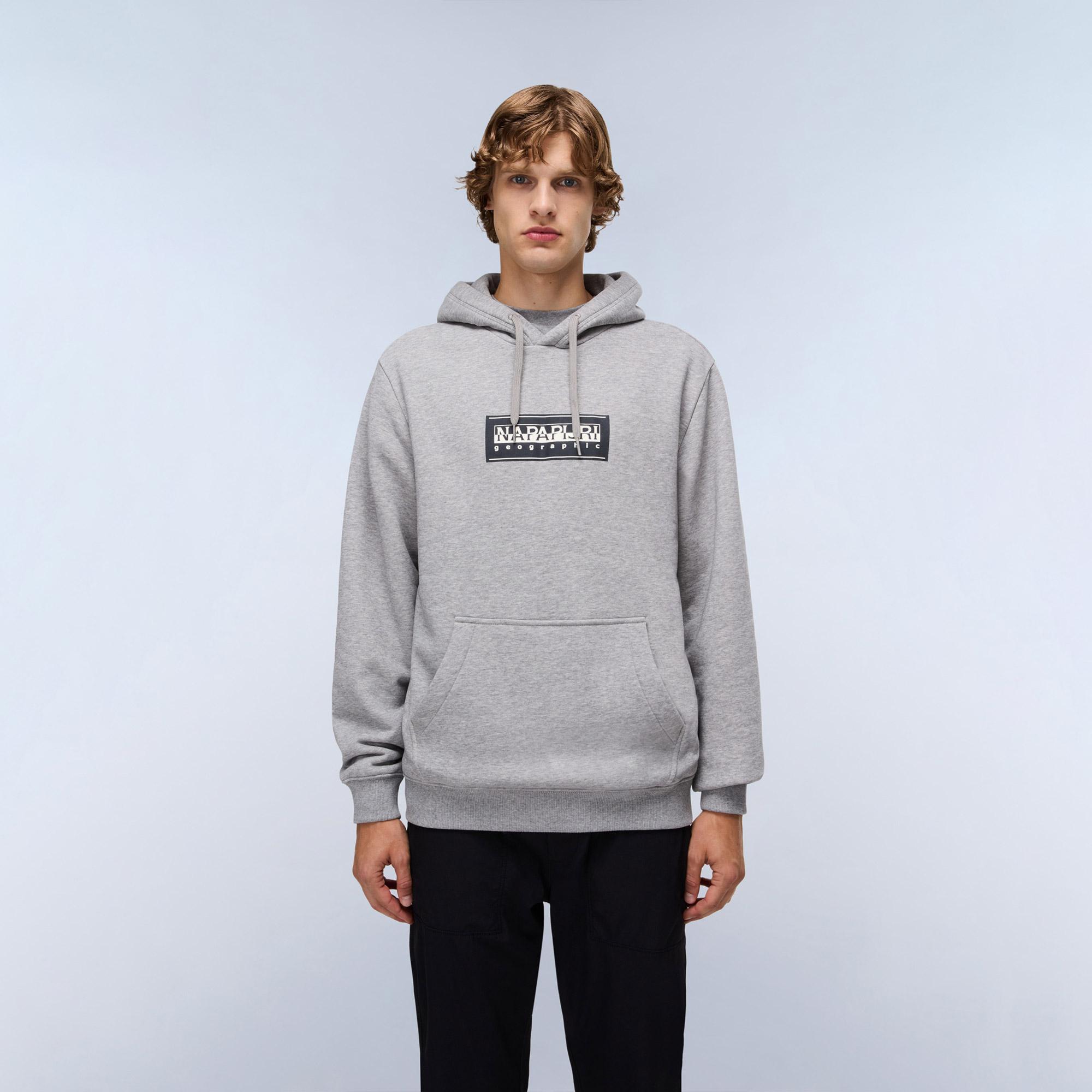 Napapijri B-Box Logo Erkek Gri Sweatshirt