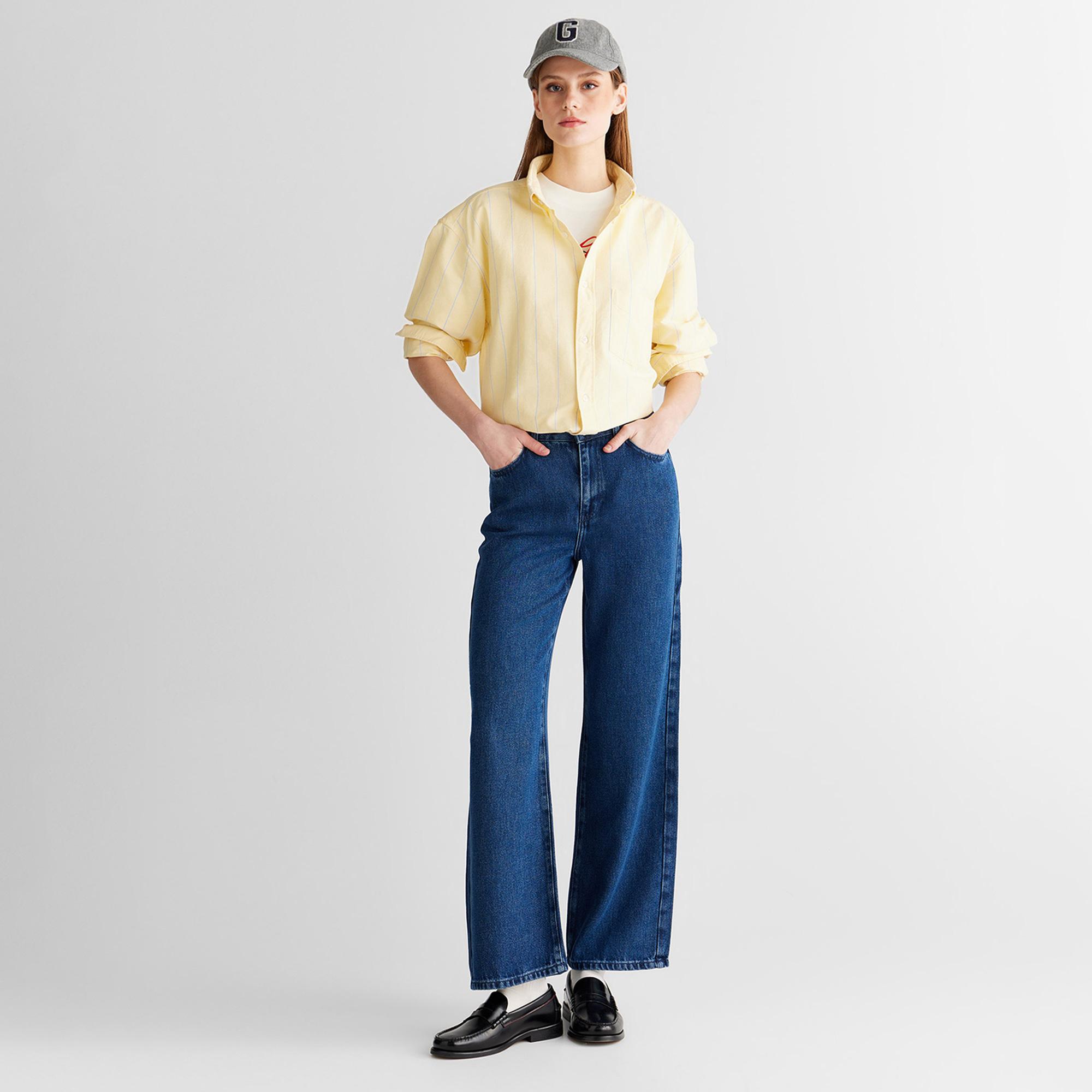 GANT Kadın Mavi Regular Fit Pantolon