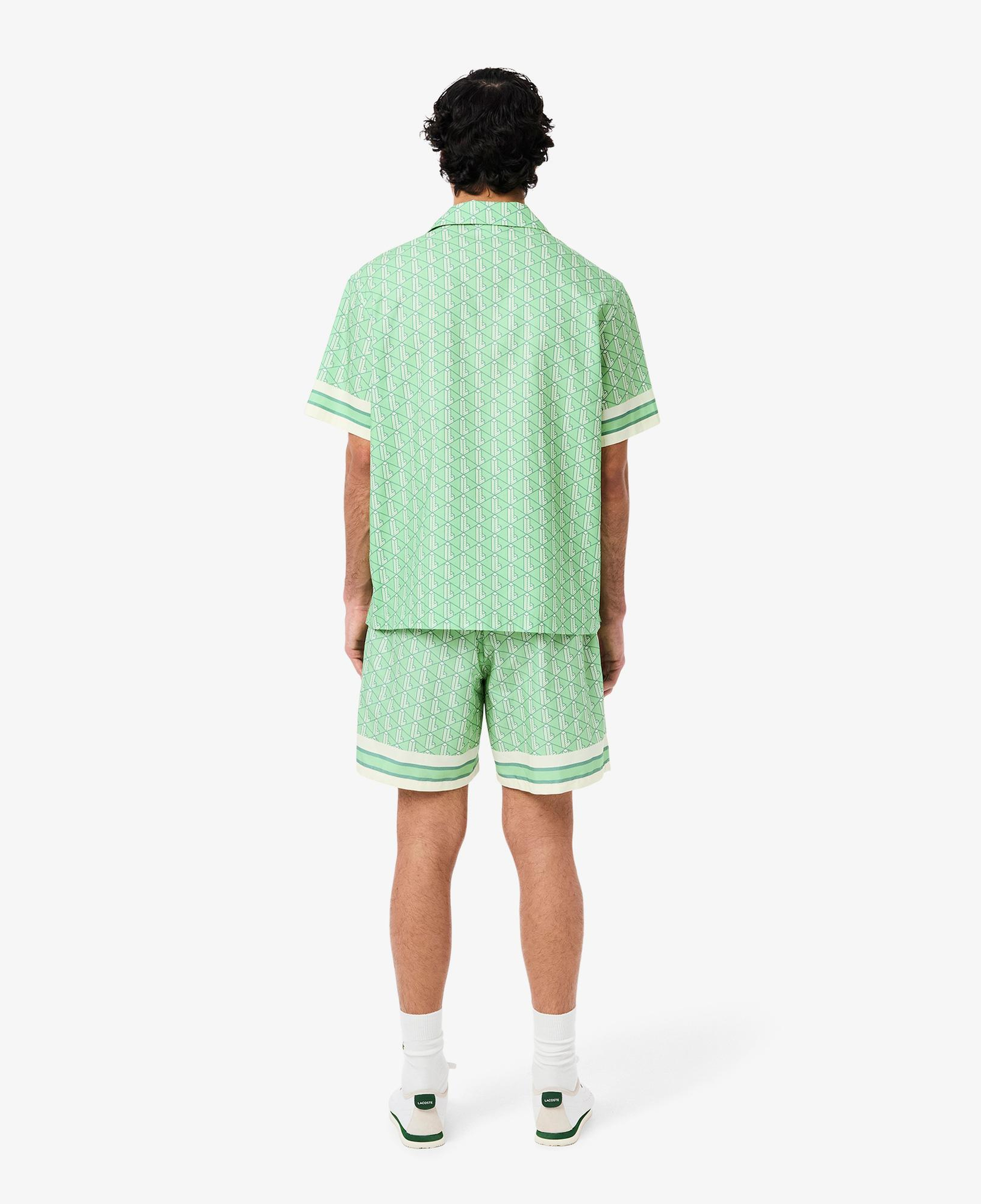 Lacoste Lightweight Monogram Print Erkek Yeşil Şort