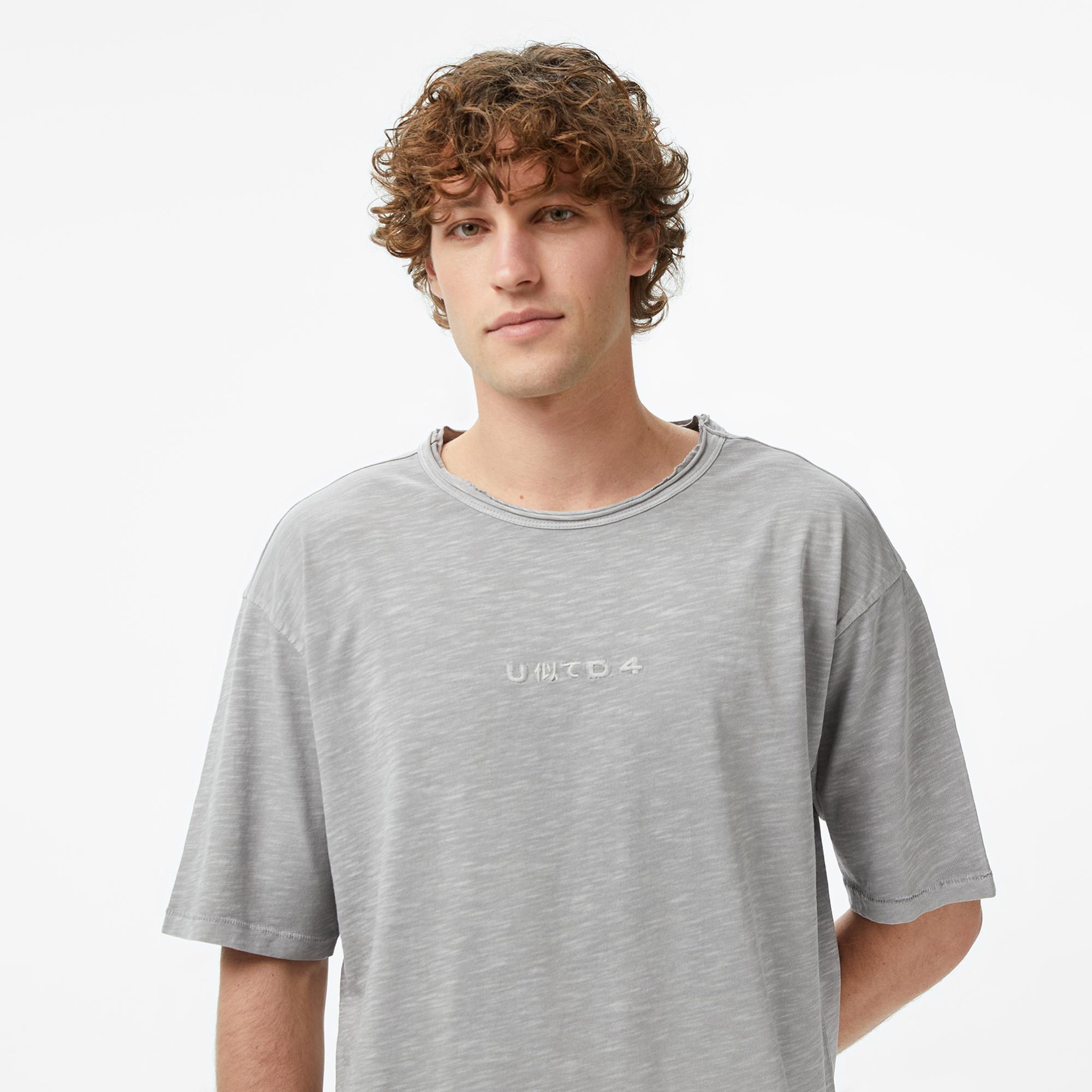 UNITED4 Regular Fit Erkek Gri T-Shirt