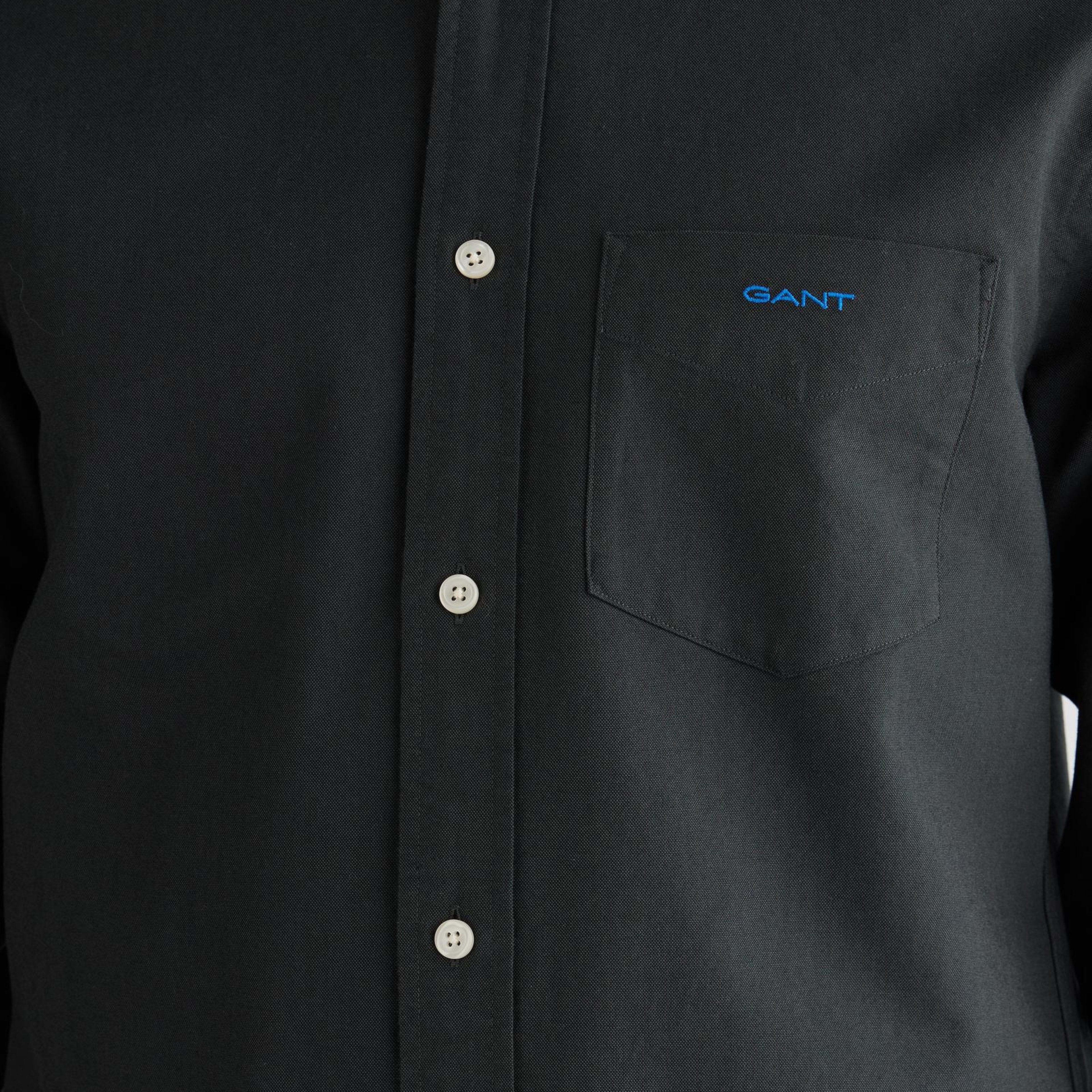 GANT Erkek Siyah Regular Fit Oxford Gömlek