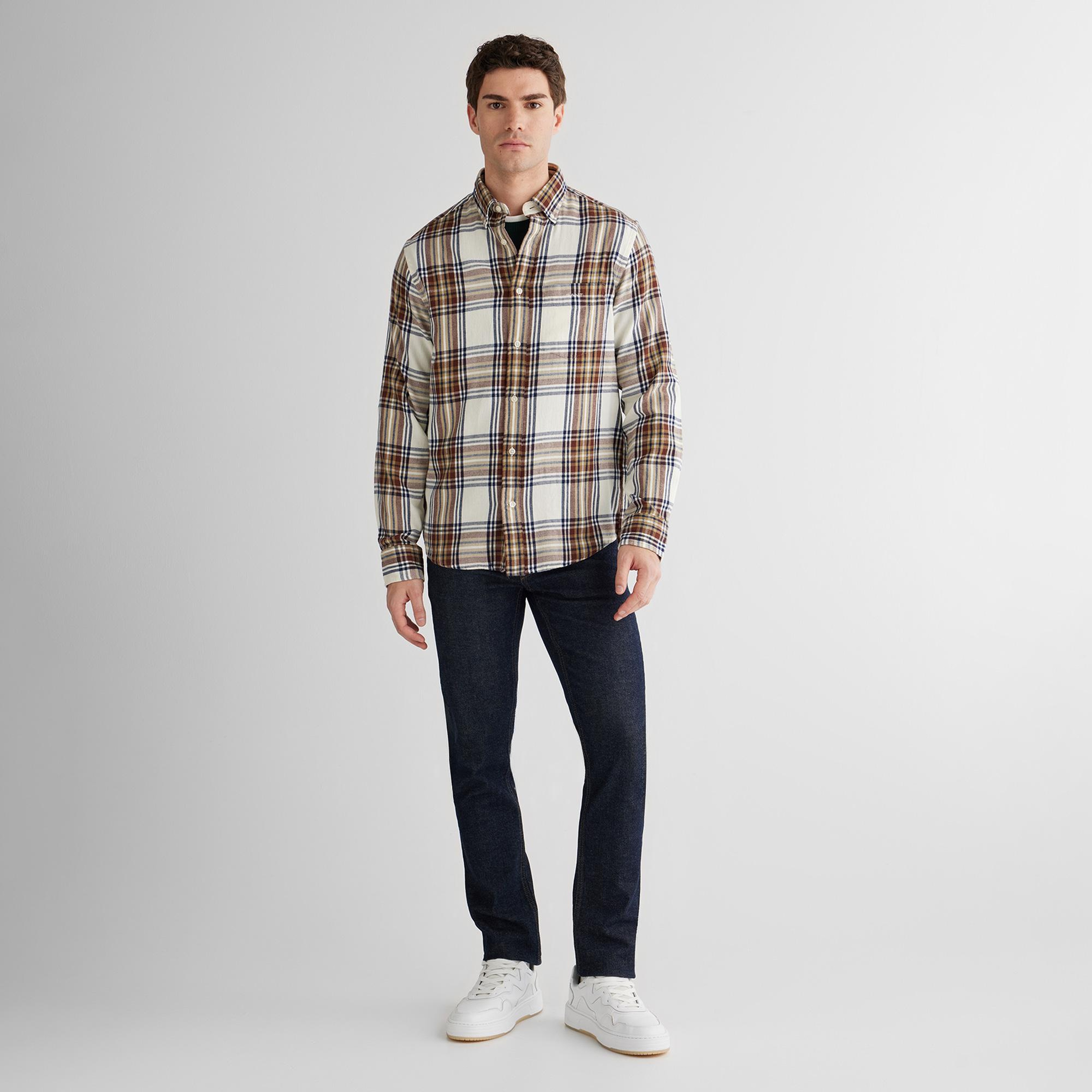 GANT Erkek Krem Regular Fit Düğmeli Gömlek