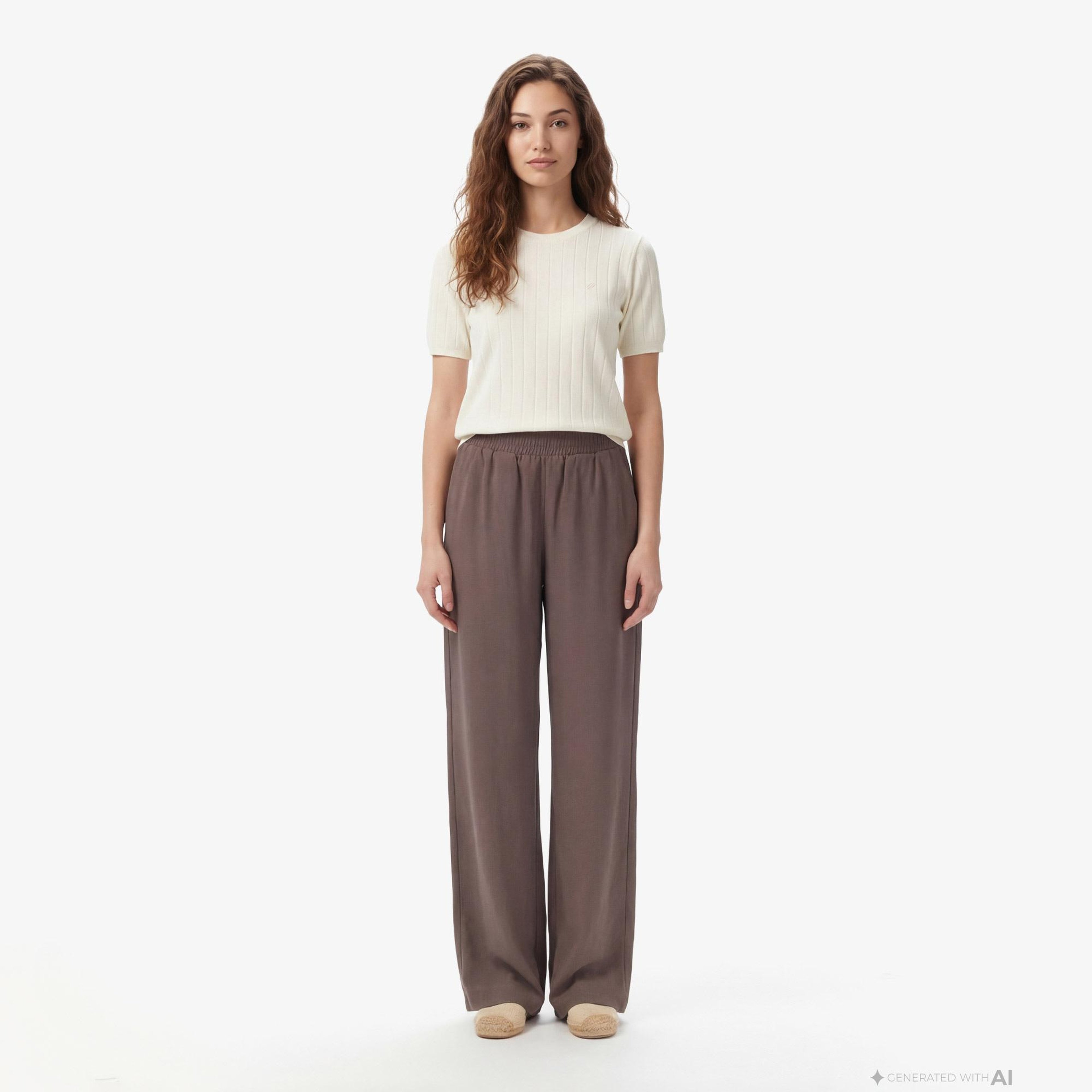 Nautica Kadın Krem Slim Fit Triko