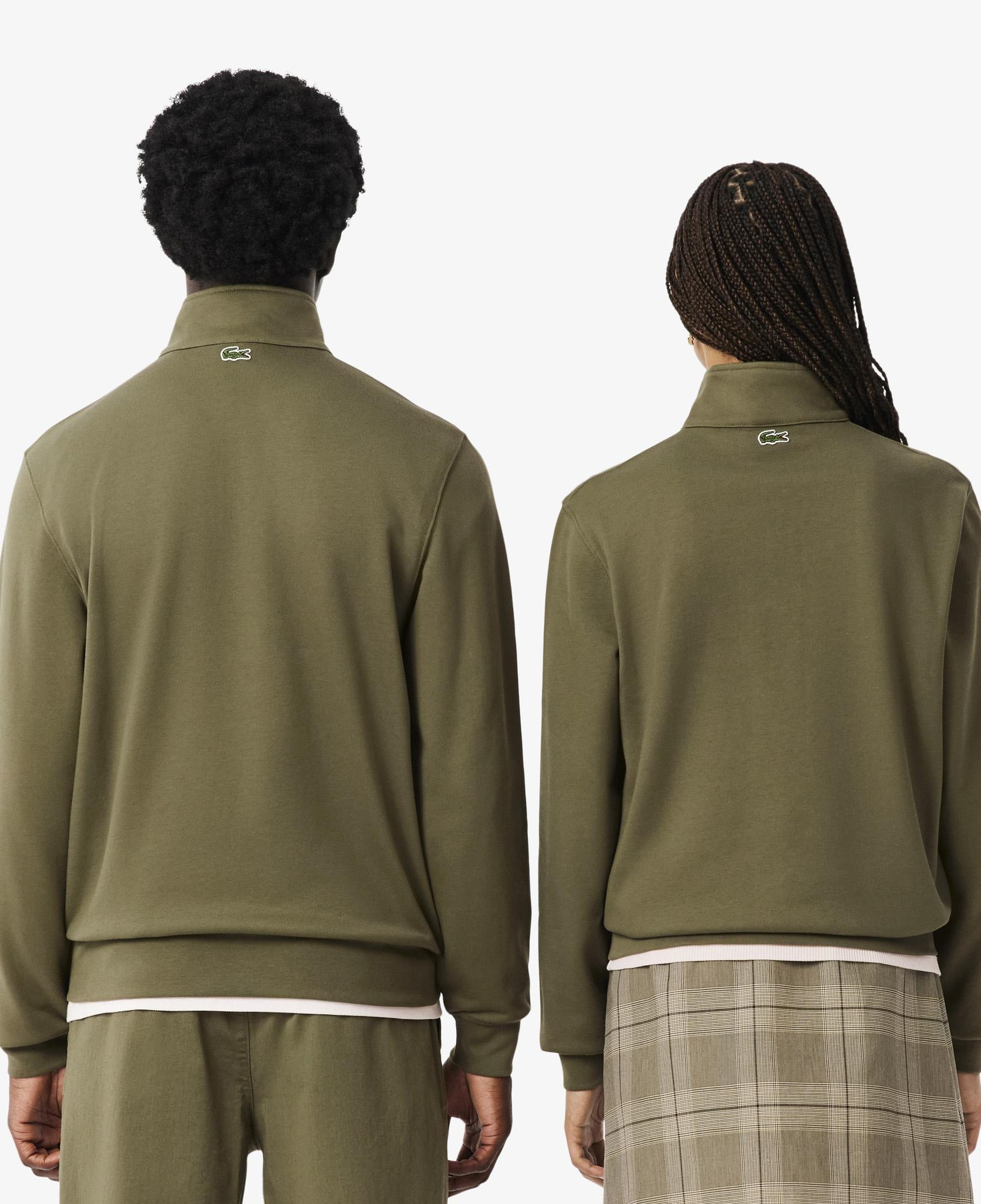 Lacoste High Neck Zip-Up Print Erkek Yeşil Sweatshirt