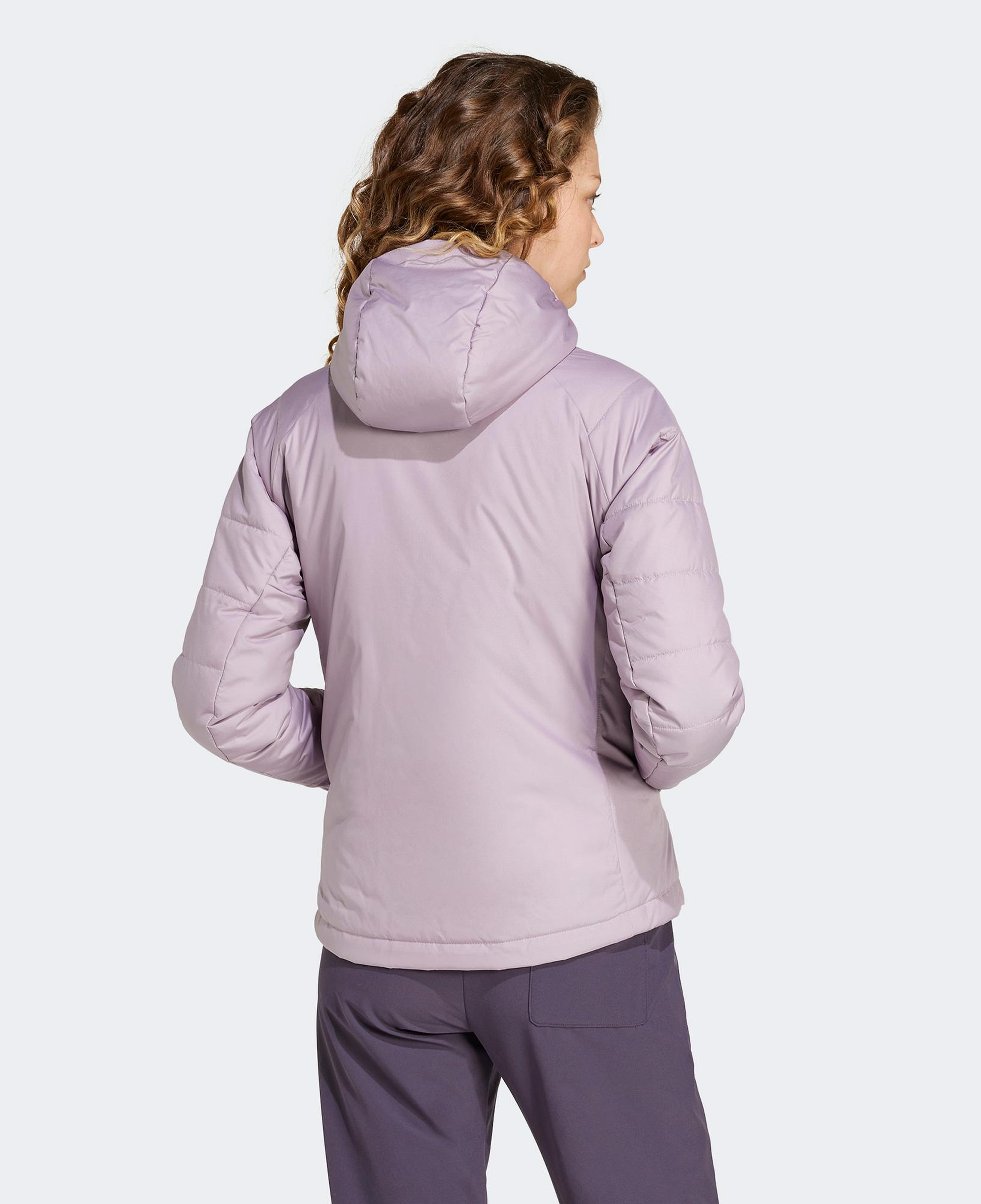 adidas Terrex Multi Synthetic Insulated Kadın Mor Kapüşonlu Mont