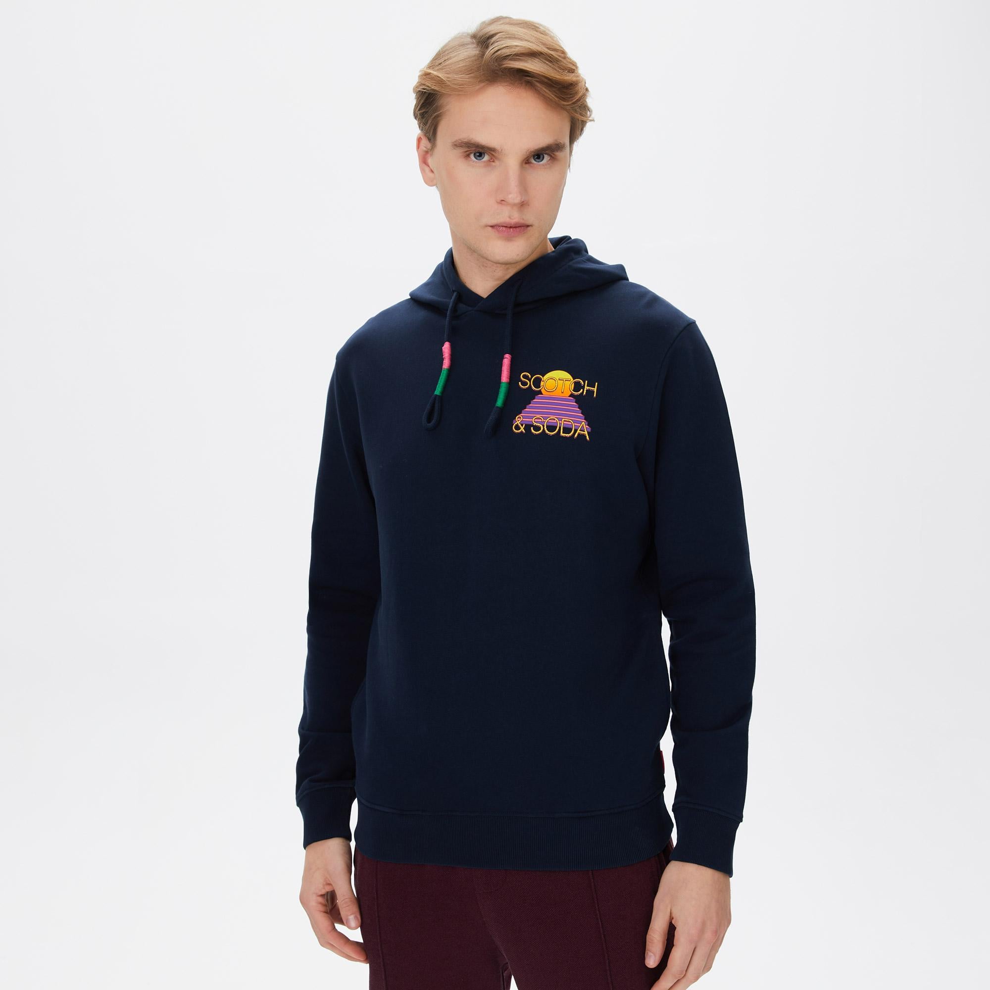Scotch&Soda Erkek Lacivert Hoodie