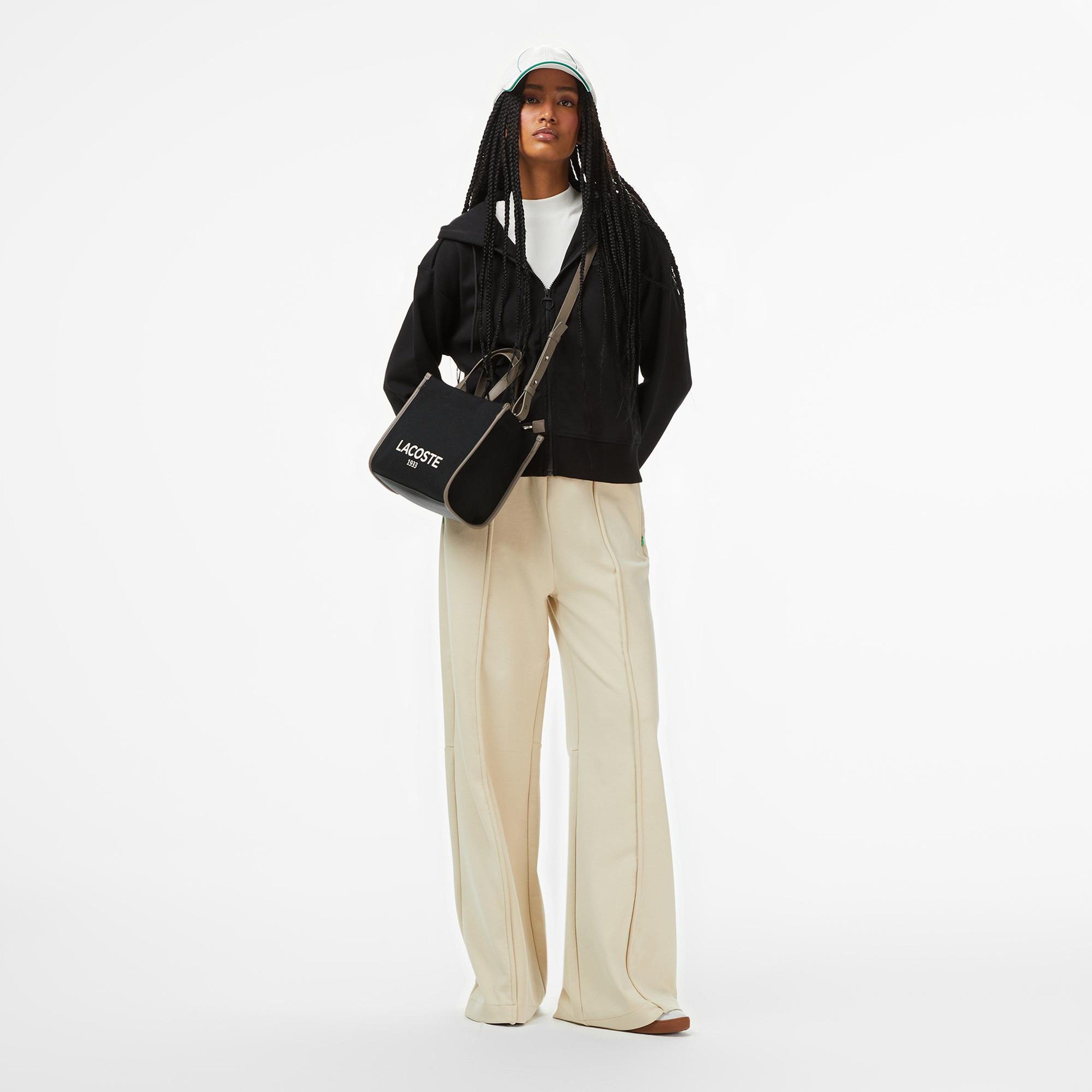 Lacoste x House of SuperStep Regular Fit Kadın Siyah Sweatshirt