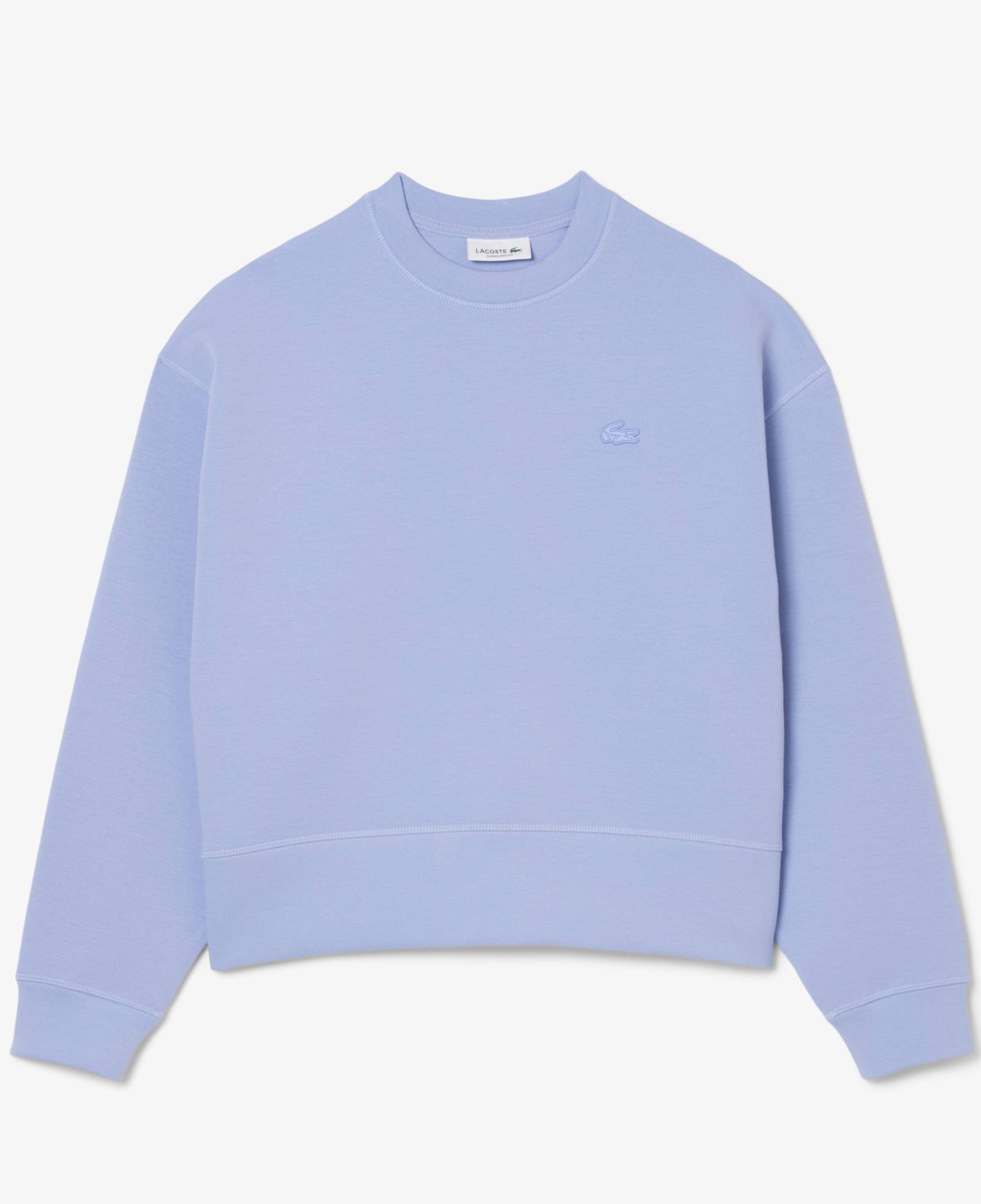 Lacoste Kadın Oversize Fit Bisiklet Yaka Mavi Sweatshirt