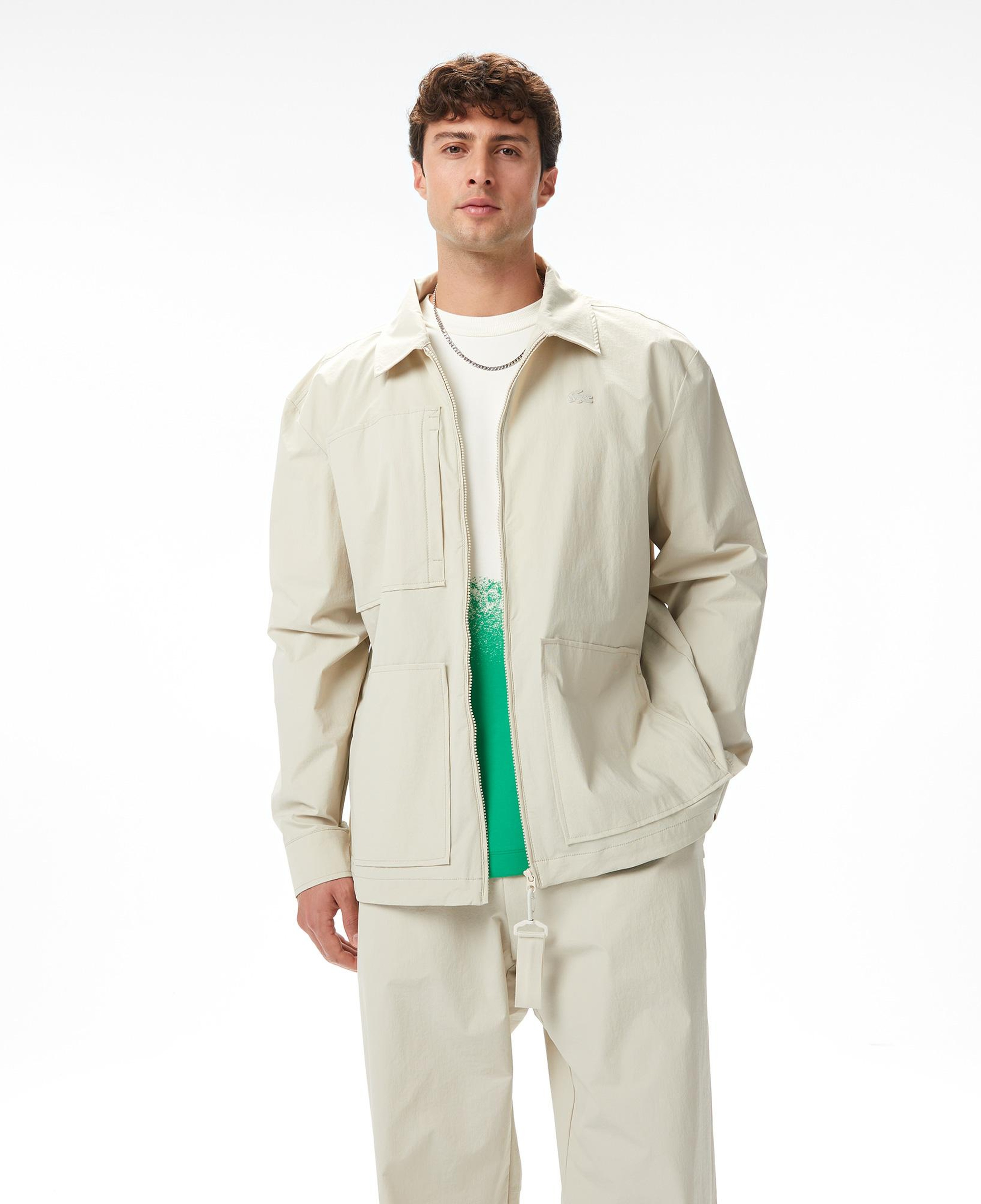 Lacoste x House of SuperStep Regular Fit Erkek Bej Ceket