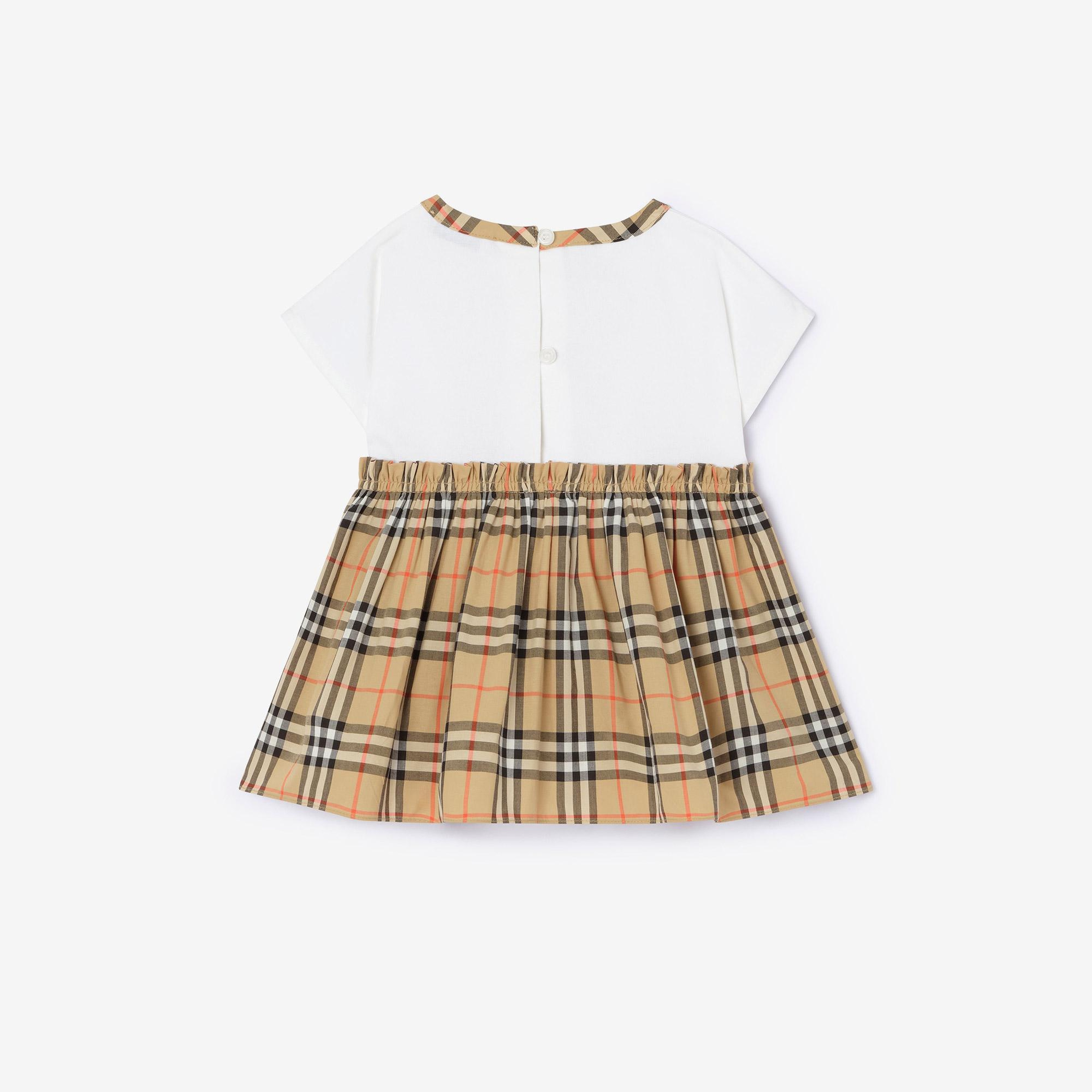 Burberry Deborah Bow Çocuk Beyaz Elbise
