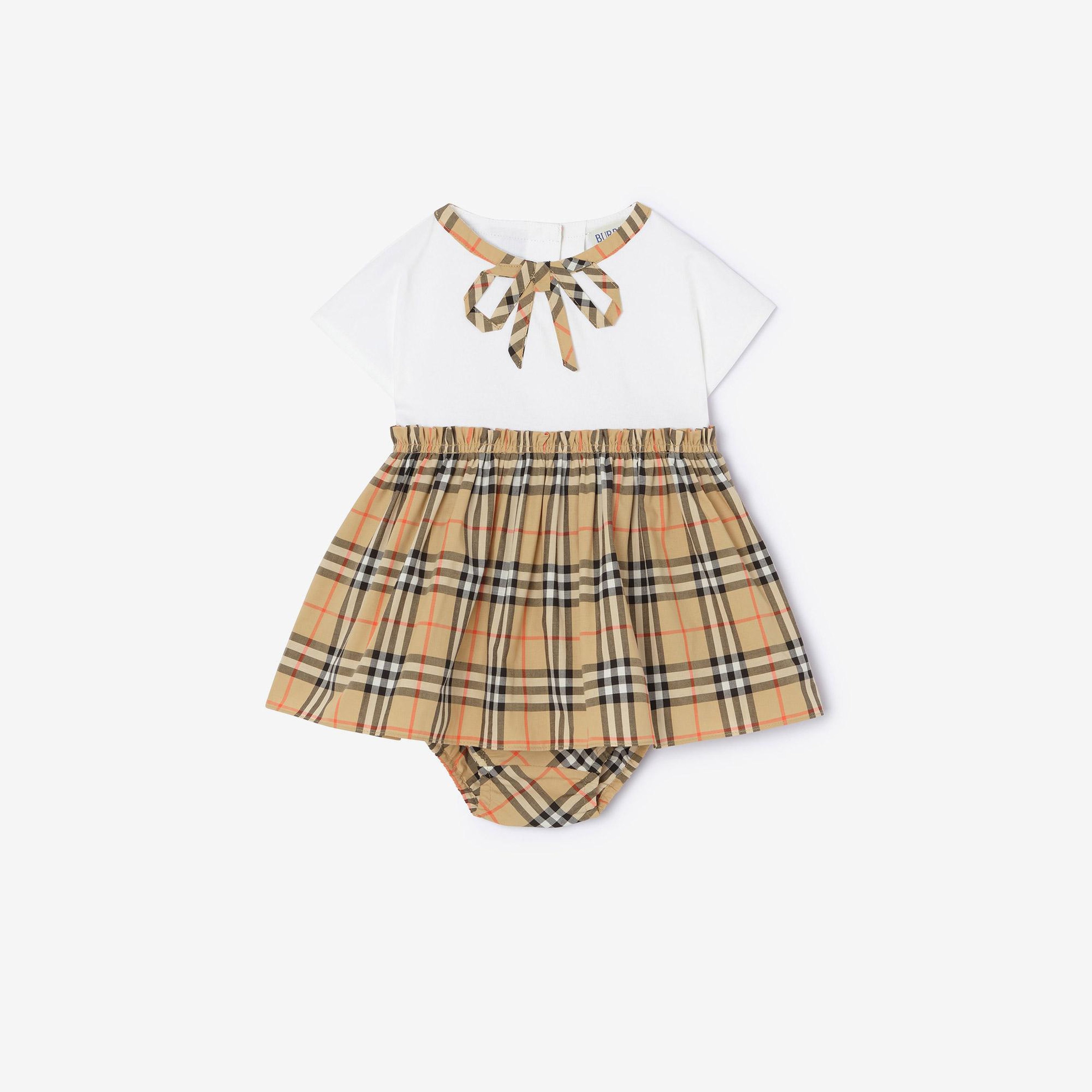 Burberry Deborah Bow Çocuk Beyaz Elbise