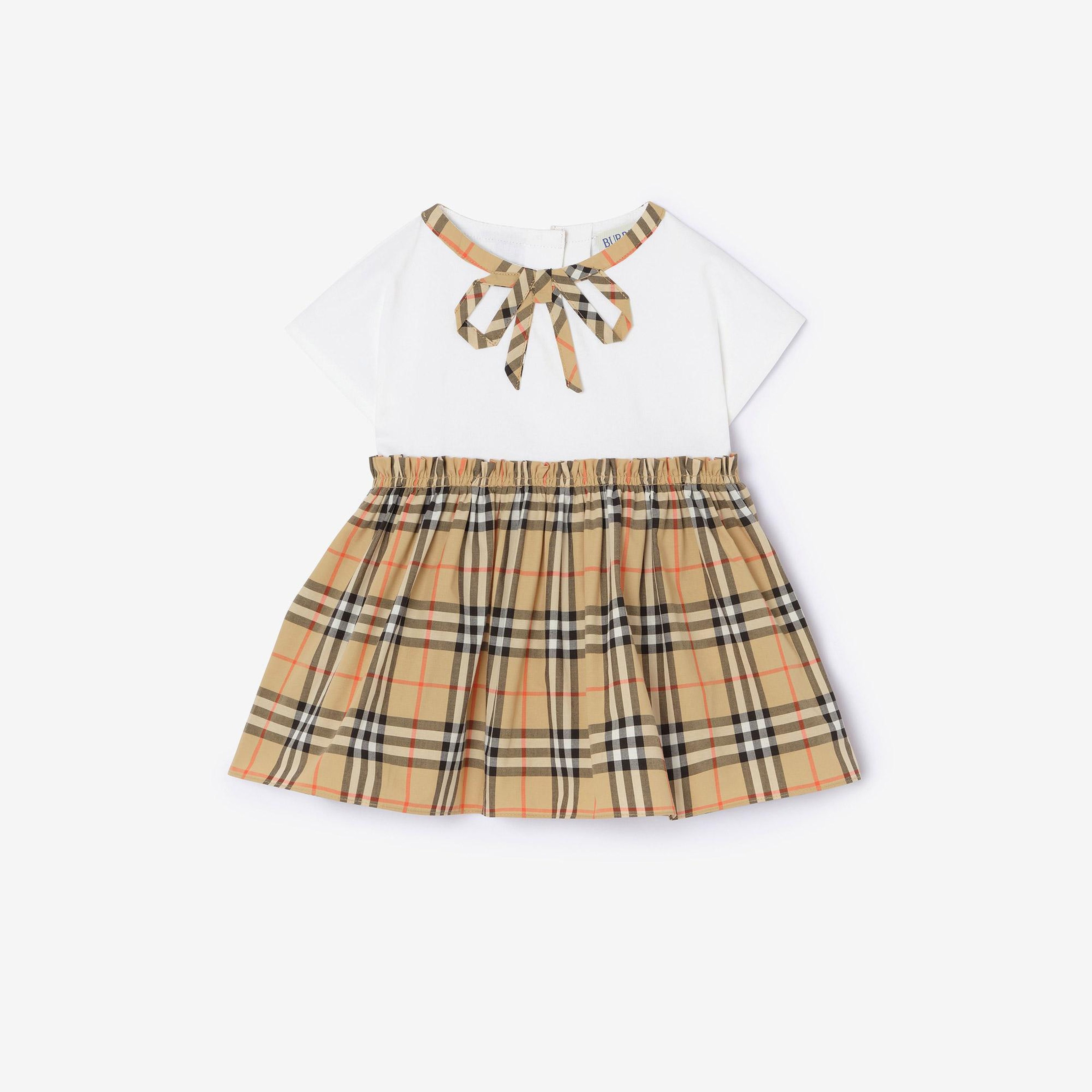 Burberry Deborah Bow Çocuk Beyaz Elbise