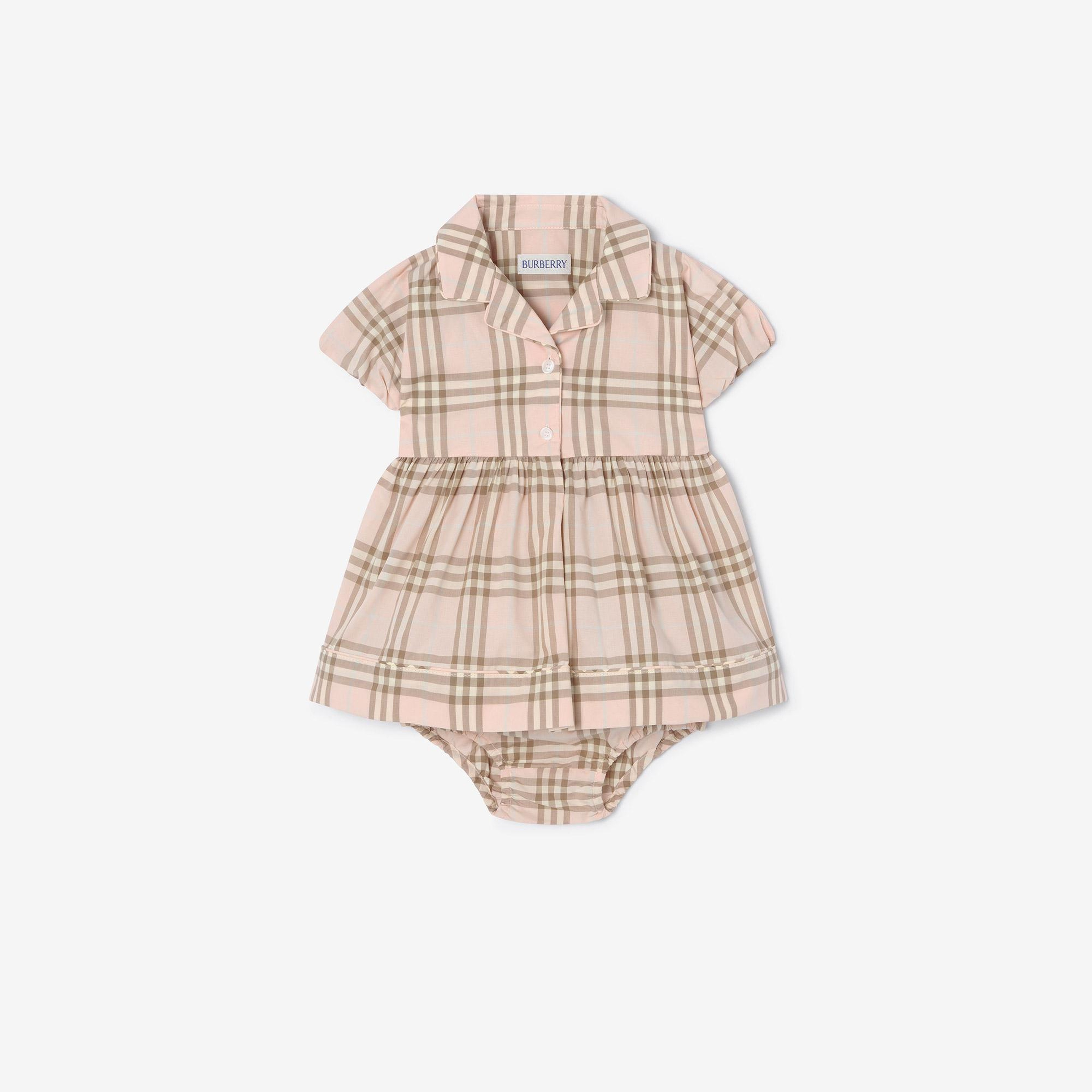 Burberry Bea Check Çocuk Pembe Elbise