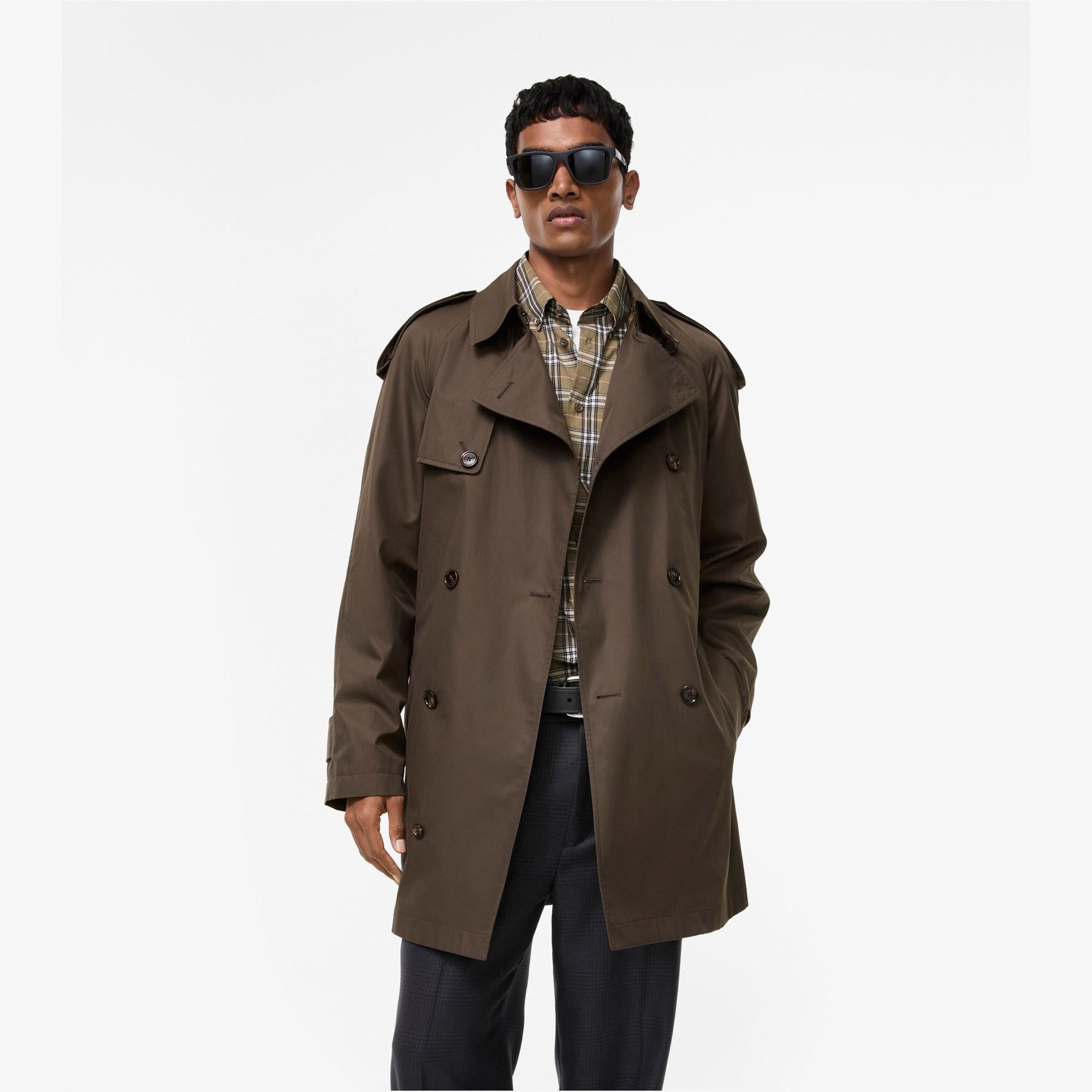 Burberry Leadenham Poplin Erkek Kahverengi Pardesü
