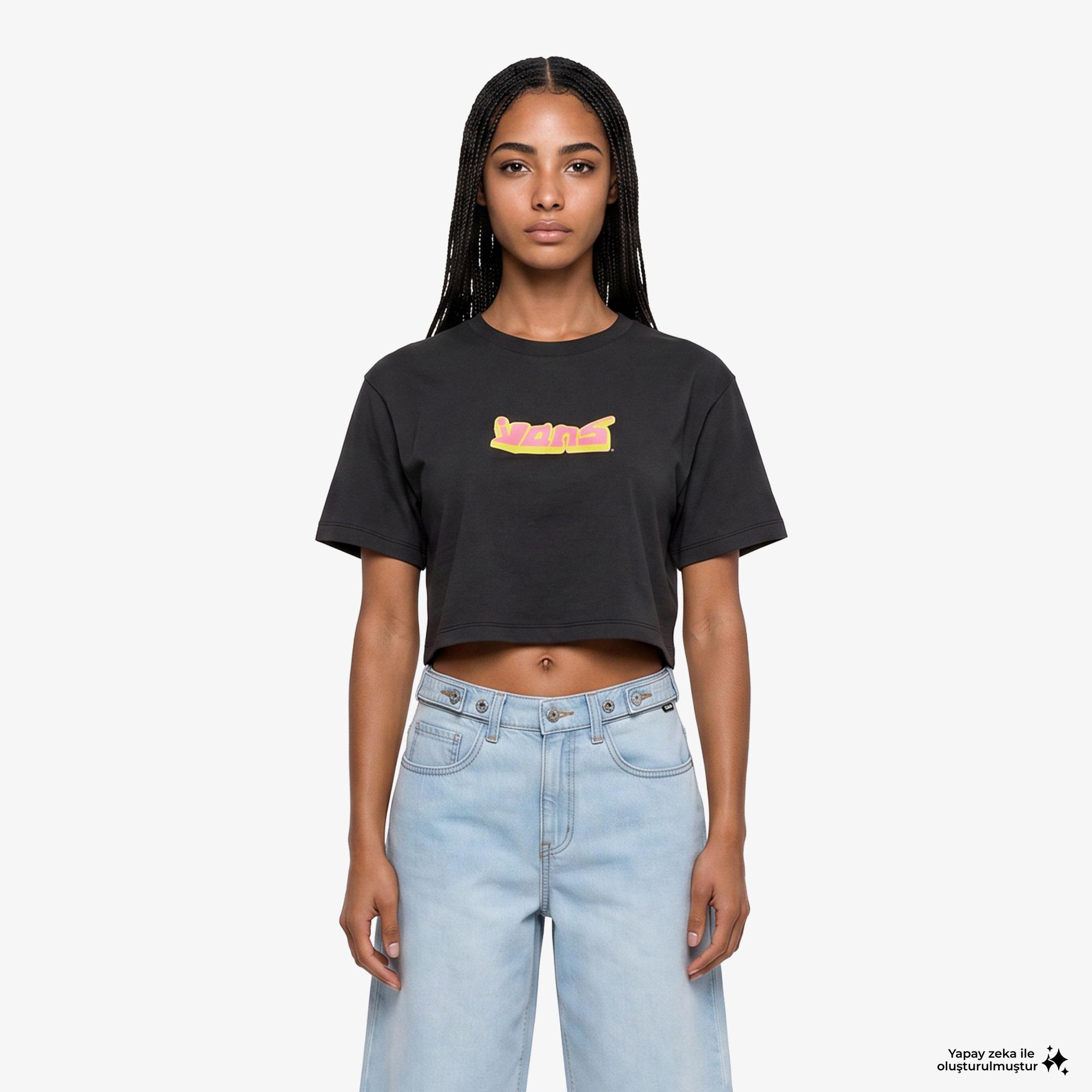 Vans Y2K Boho Relax Crop Kadın Siyah T-Shirt