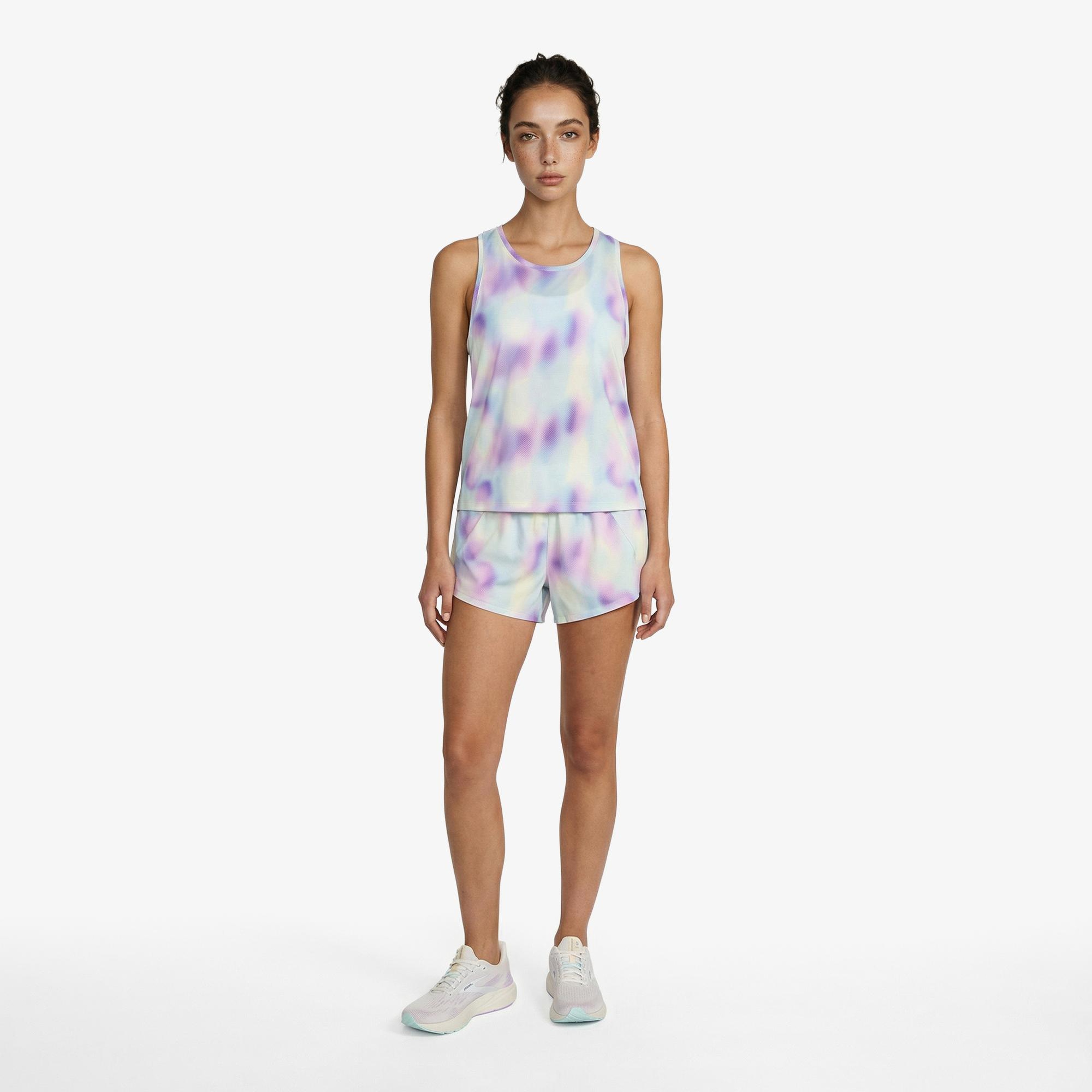 Brooks Dash Tank Printed Kadın Mavi Atlet