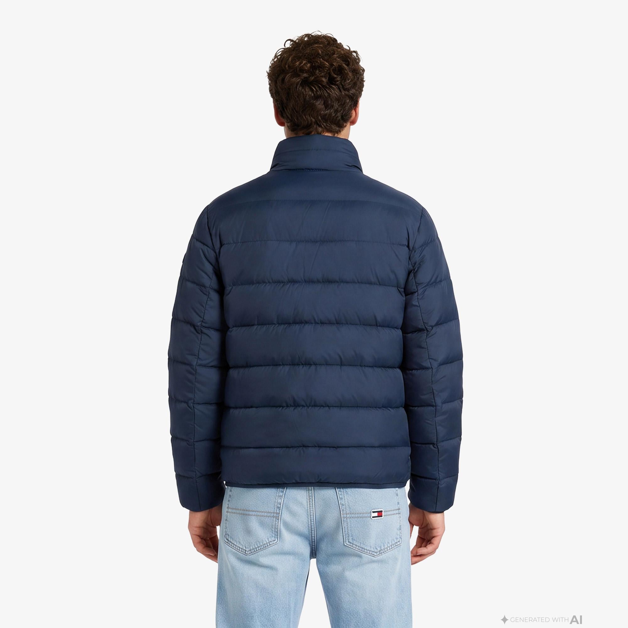 Tommy Hilfiger Light Down Erkek Mavi Mont