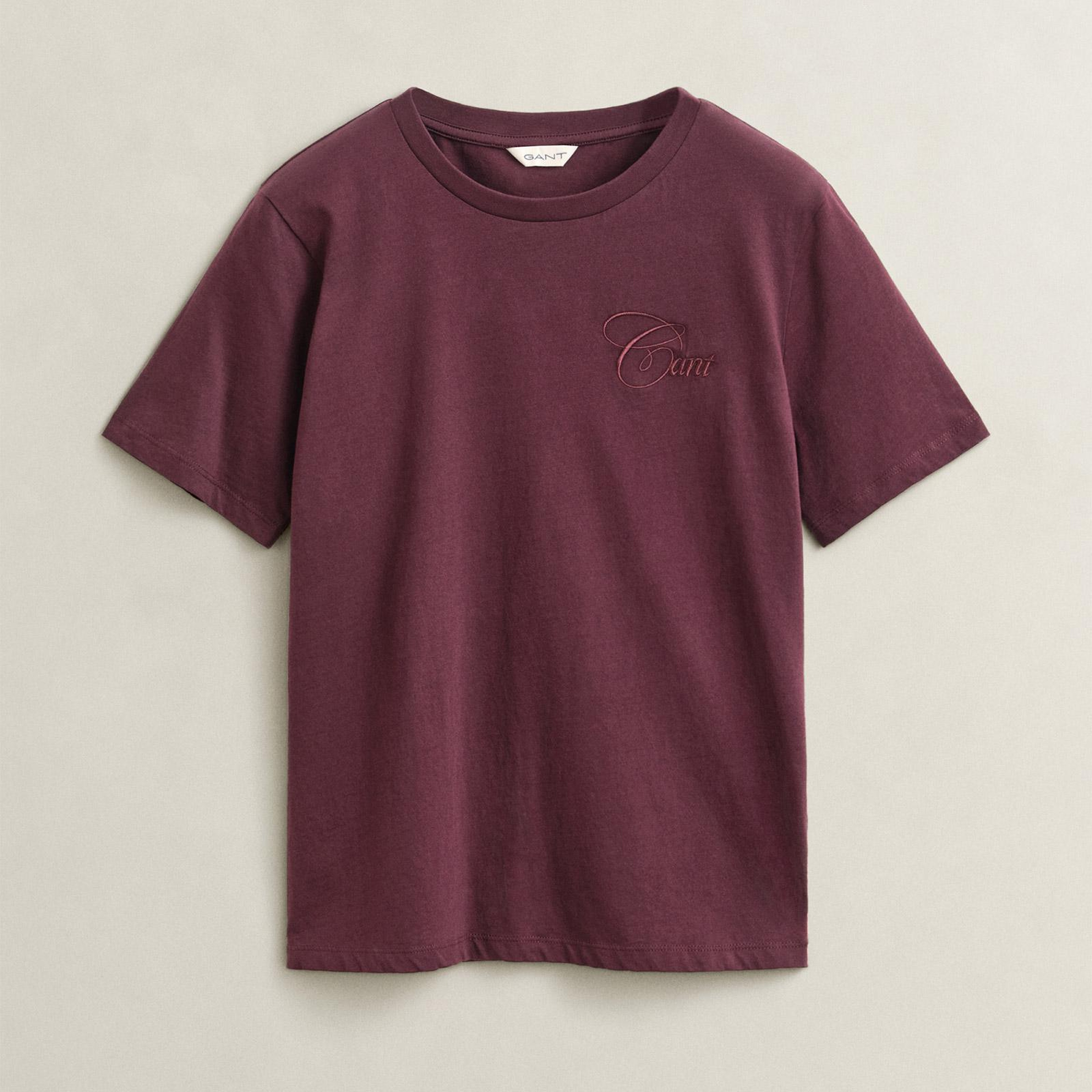 GANT Kadın Kırmızı Bisiklet Yaka T-Shirt