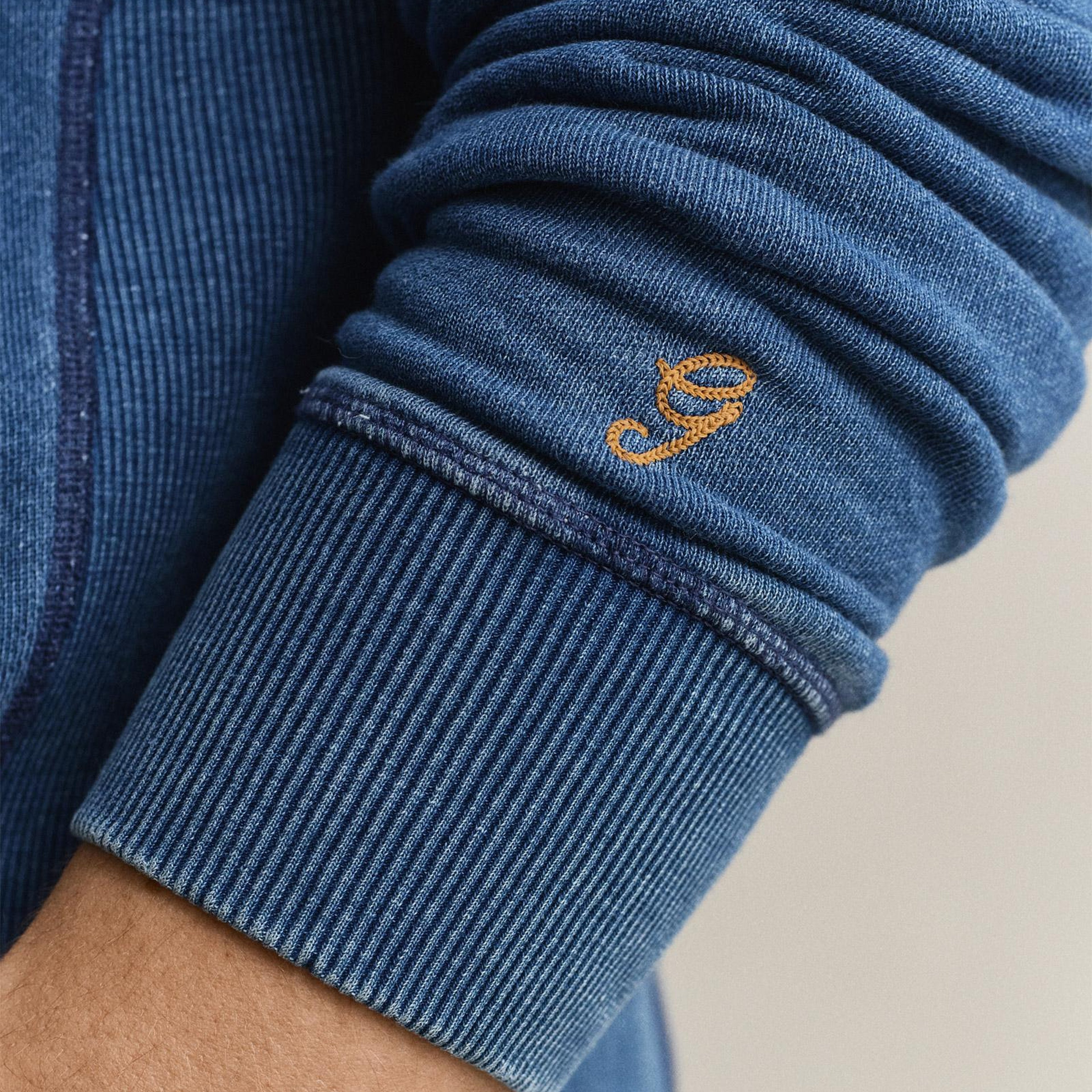 GANT Erkek Mavi Bisiklet Yaka Sweatshirt