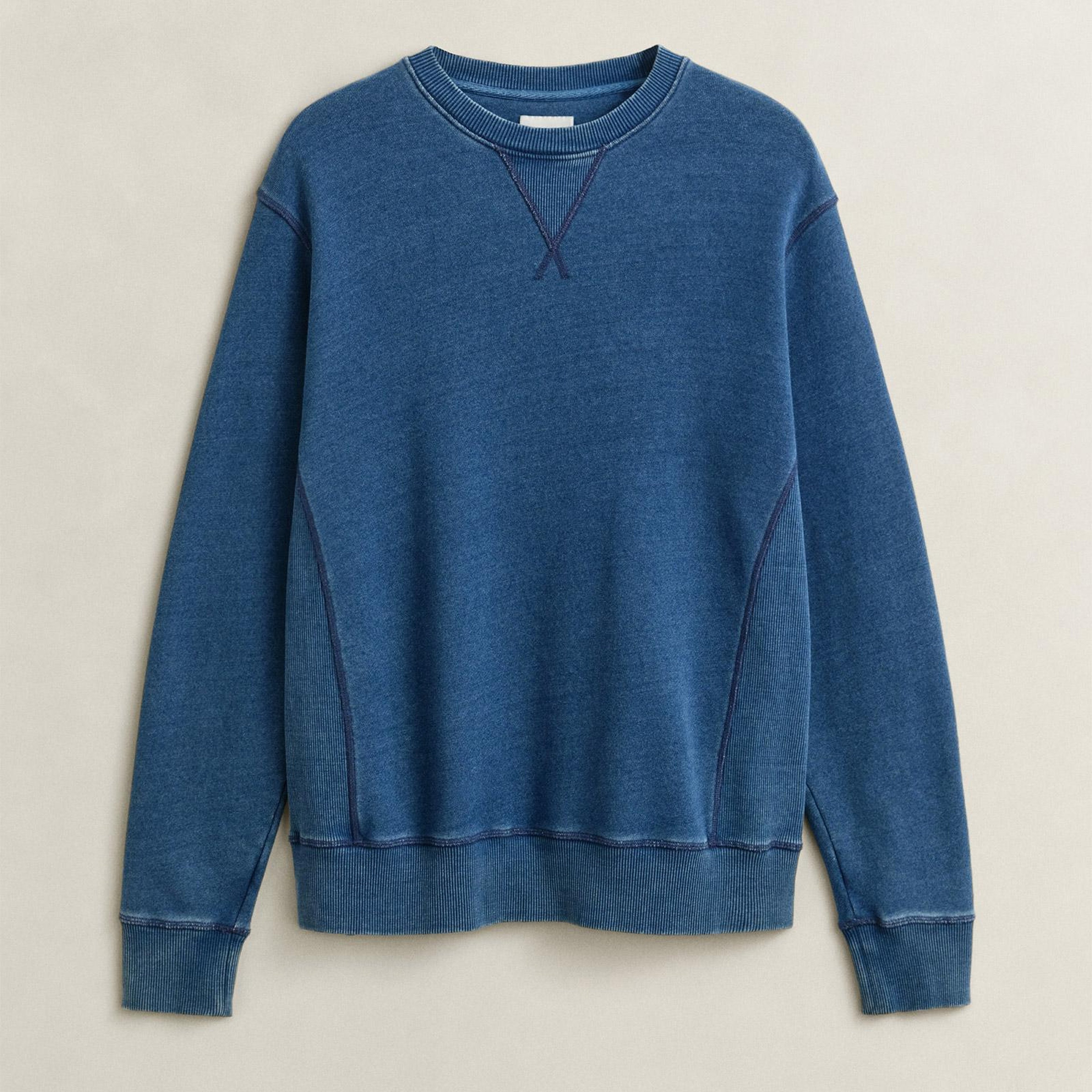GANT Erkek Mavi Bisiklet Yaka Sweatshirt