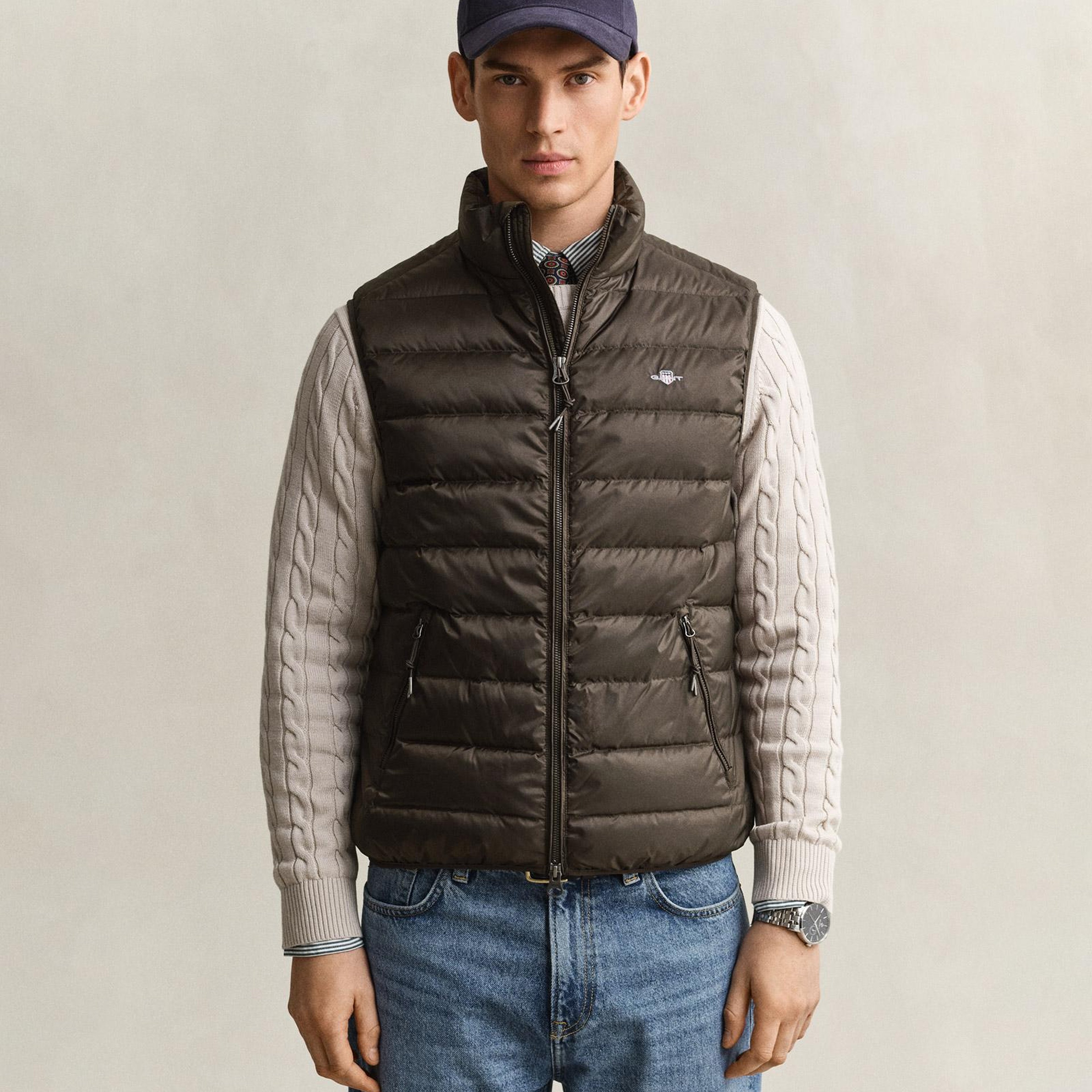 GANT Erkek Kahverengi Regular Fit Yelek