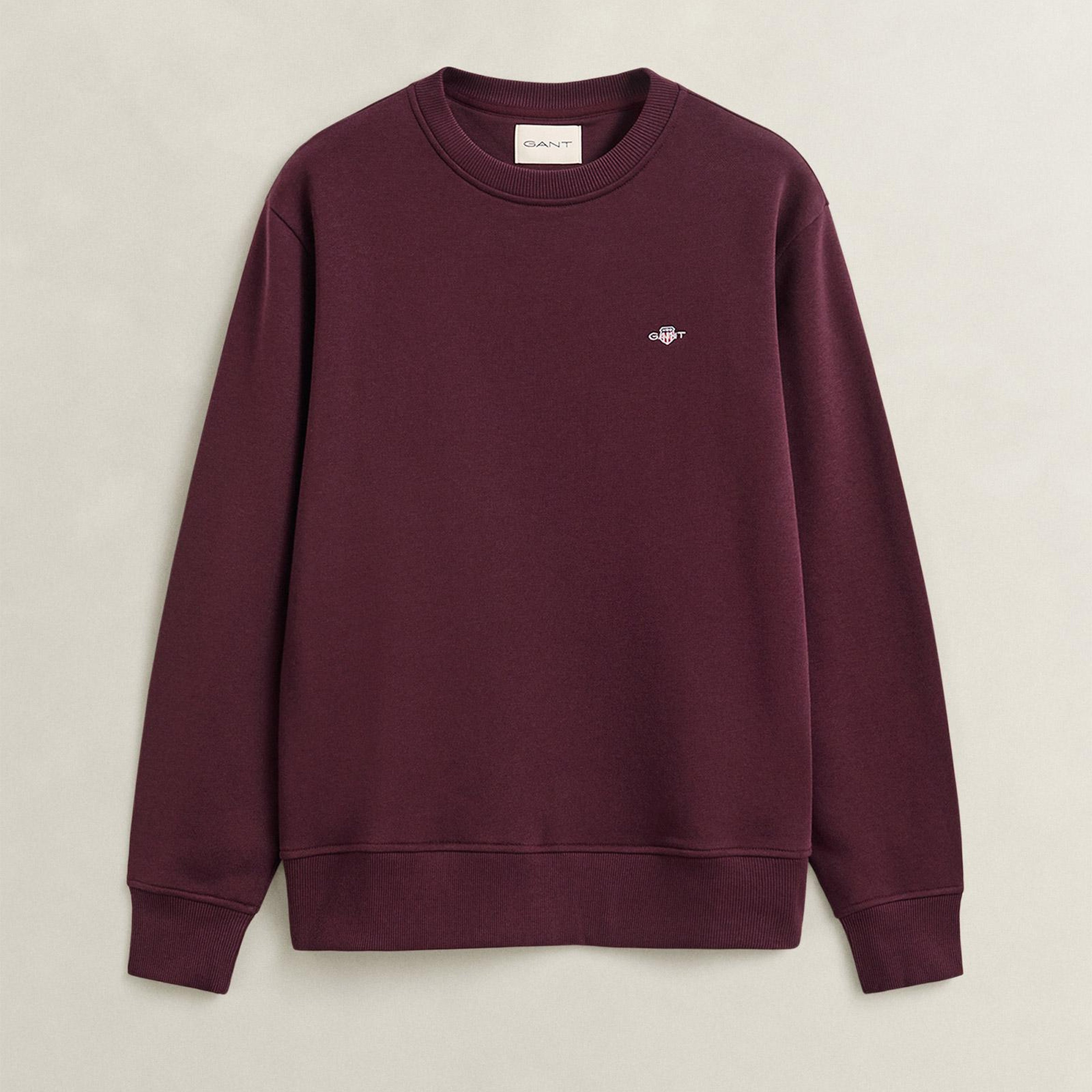 GANT Kadın Bordo Relaxed Fit Sweatshirt