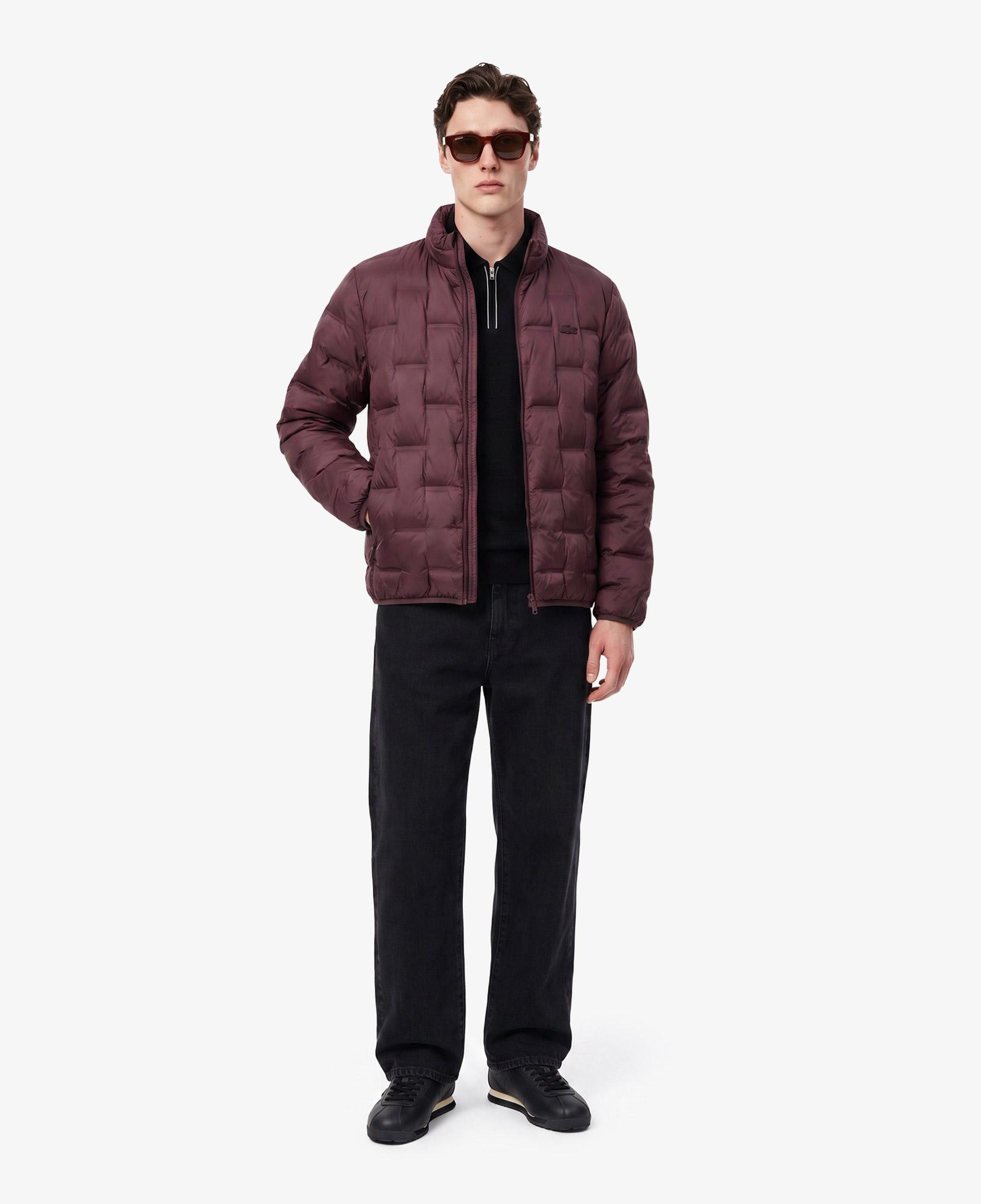 Erkek Regular Fit Dik Yaka Kapitone Bordo Mont