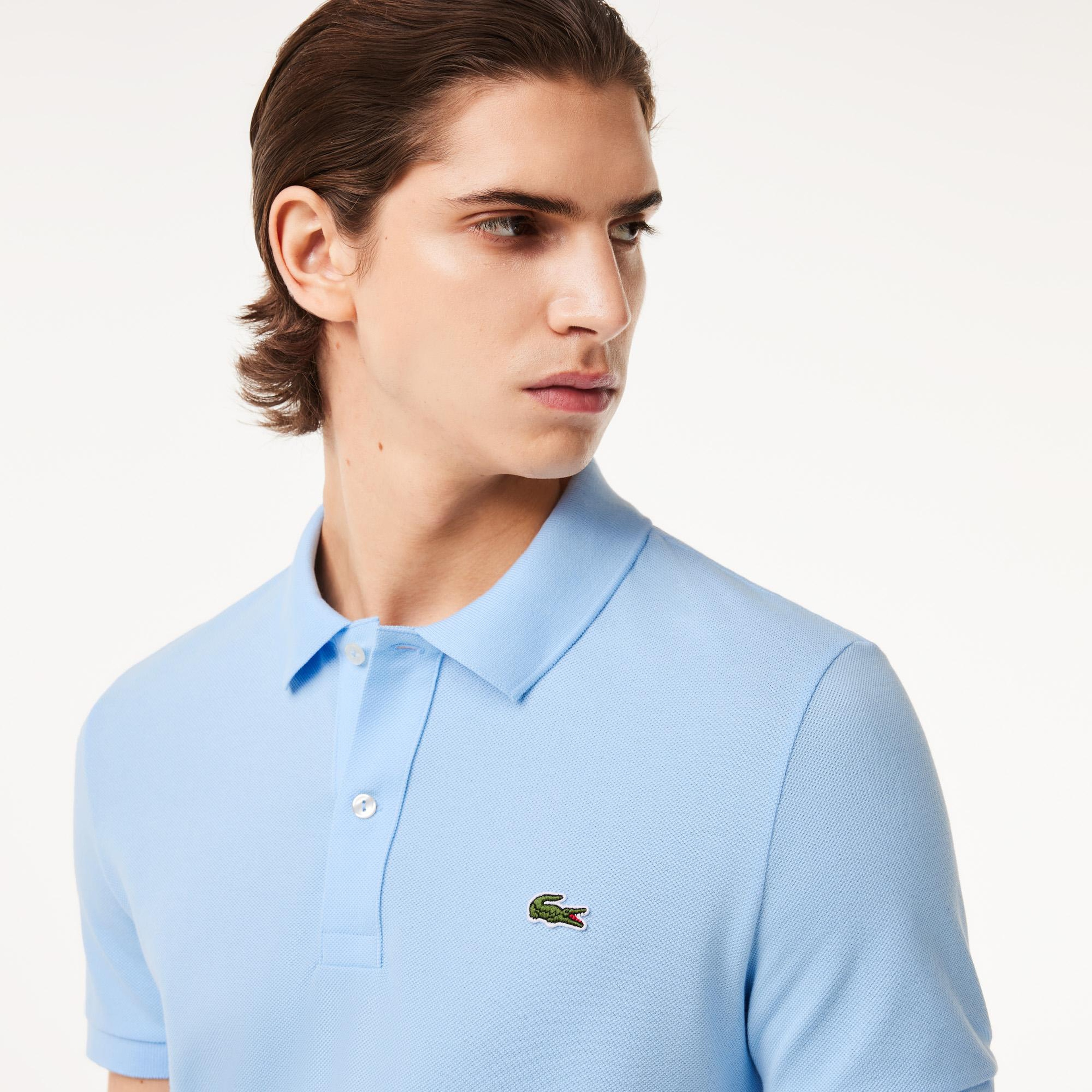 L.12.12 Erkek Slim Fit Mavi Polo